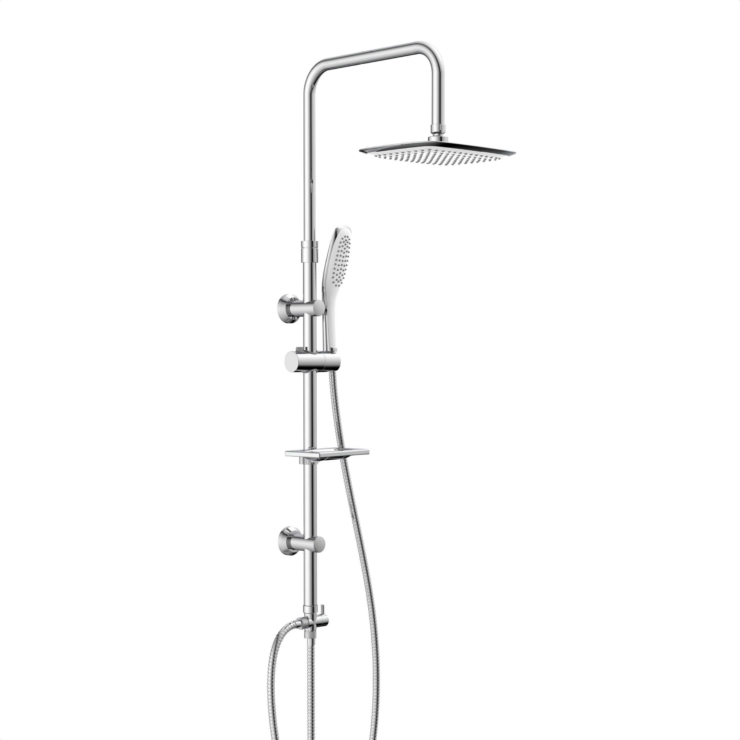 welltime Brausegarnitur FABIA, Höhe 120 cm, 1 Strahlart(en), Packung, hochwertiges Überkopfbrause-Set