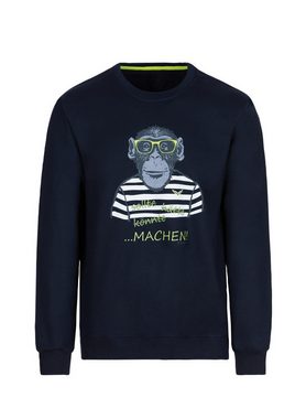 Trigema Sweatshirt TRIGEMA Sweatshirt mit großem Affen-Druckmotiv