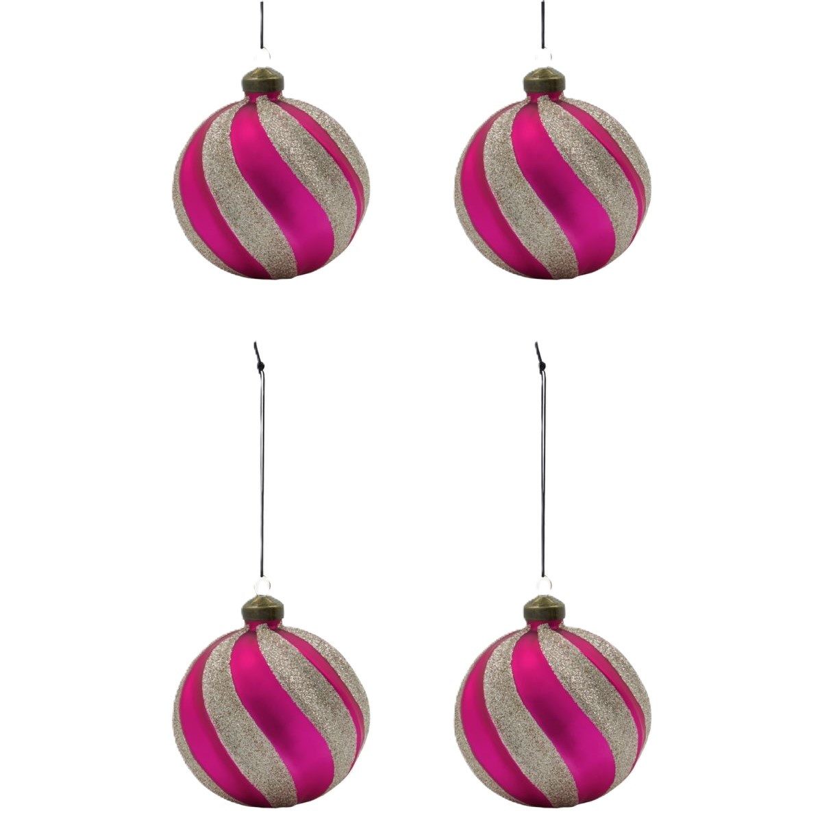 House Doctor Dekoobjekt Новогодние шары 4er Set CHUN pink/gold, Ø 10 cm