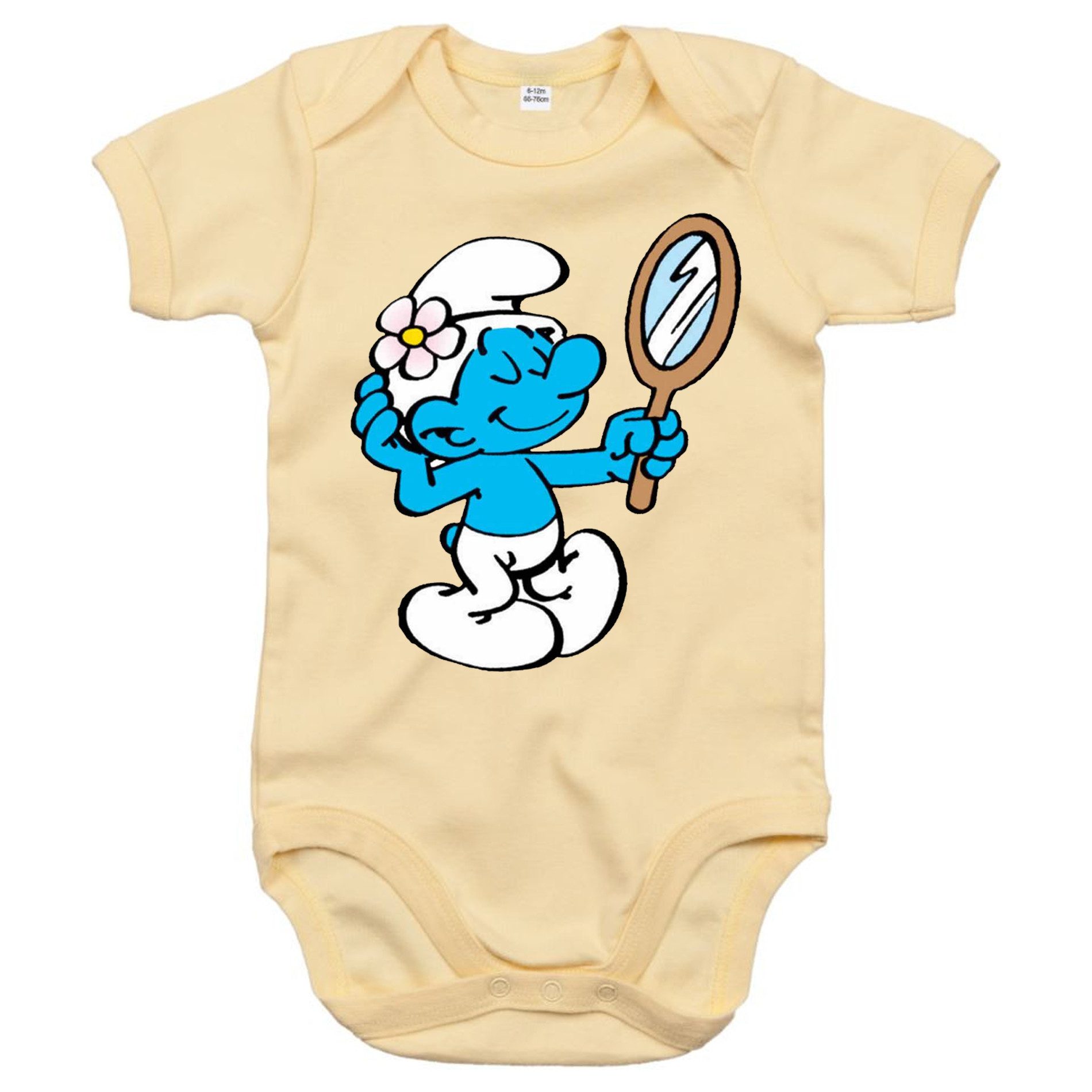Blondie & Brownie Strampler (Einzelartikel) Baby Body Schlumpf Spiegel Motiv Baby Strampler Cartoon