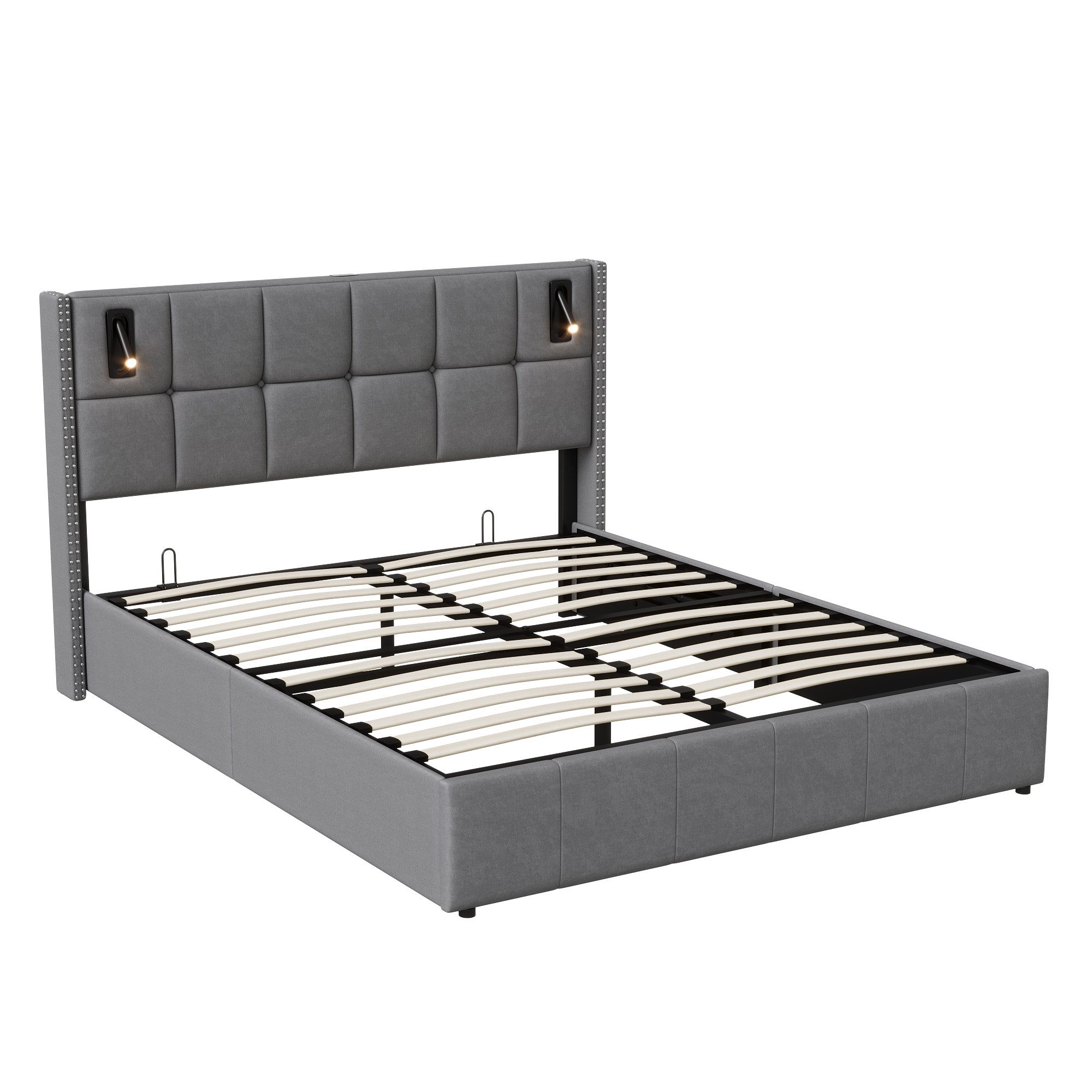 PXloue Stauraumbett Polsterbett Doppelbett, mit bettkasten und Lattenrost,S günstig online kaufen