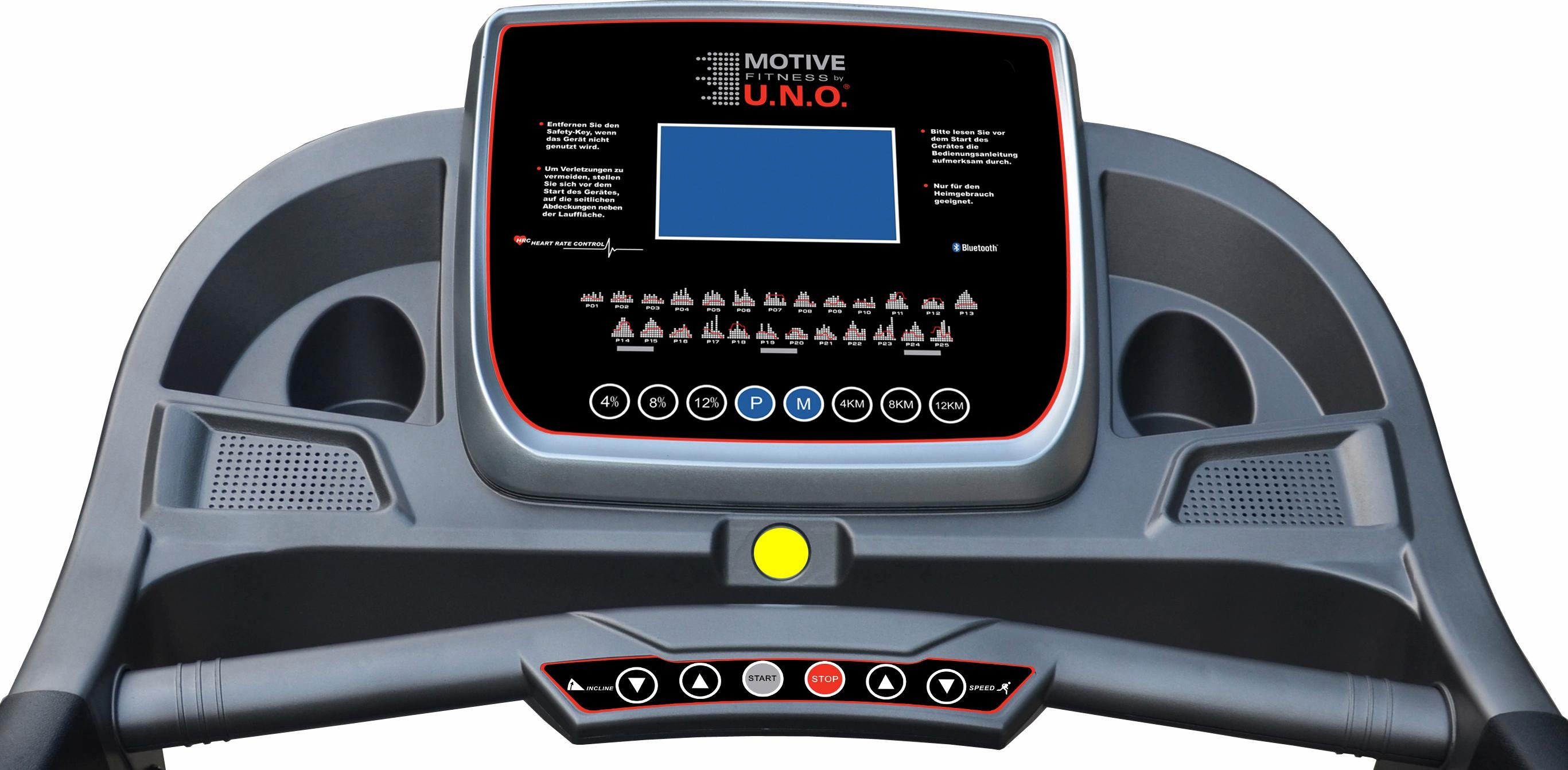 MOTIVE FITNESS by U.N.O. Laufband TR 650 (mit/ohne Unterlegmatte) (mit Soft-Motion-Foldsystem), bis max. 24 km/h, klappbar, 120 kg max. Benutzergewicht