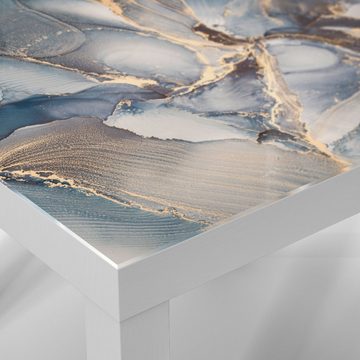 DEQORI Couchtisch 'Marmor-Farbspiel mit Gold', Glas Beistelltisch Glastisch modern