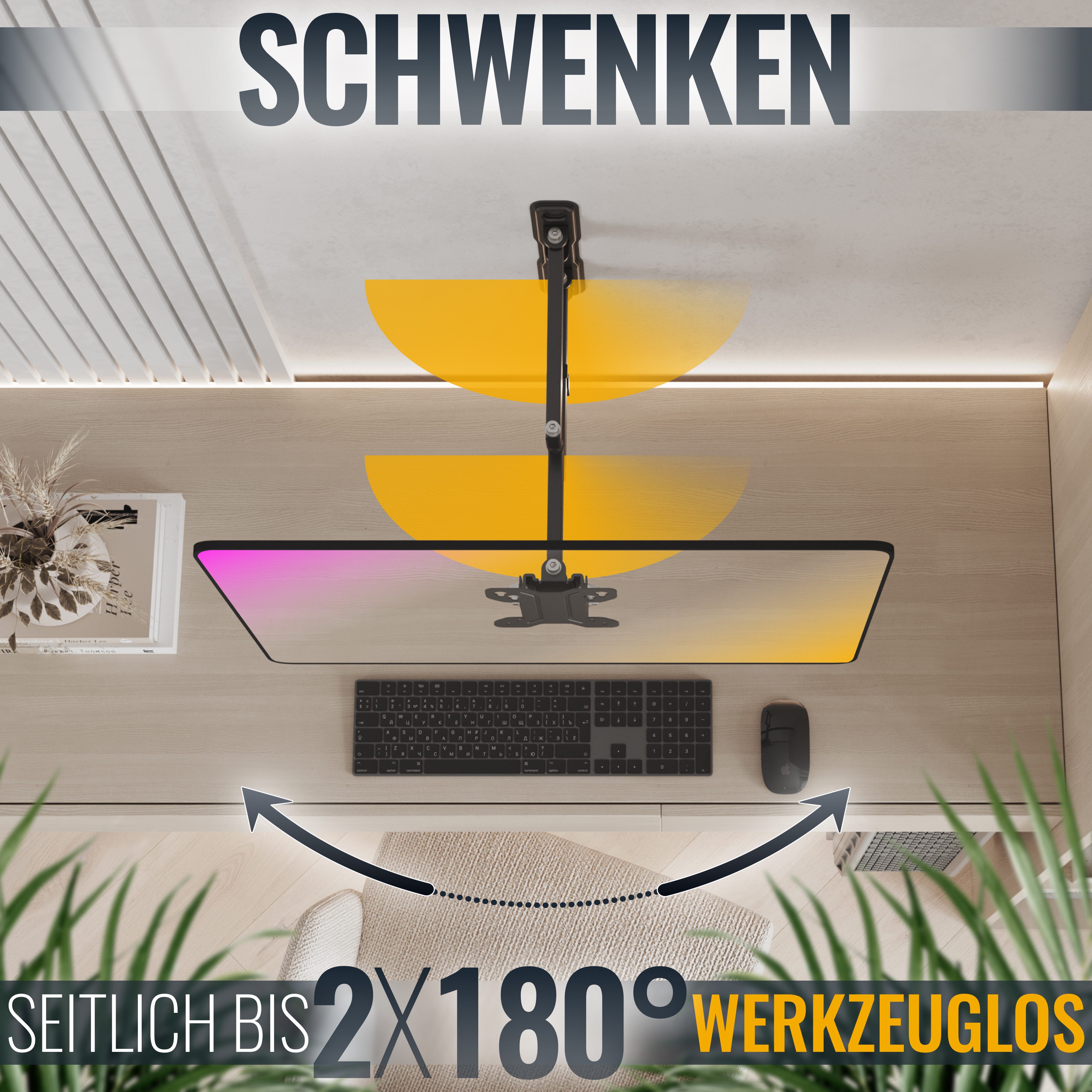 RICOO TV-Wandhalterung TV Monitor Wandhalterung 13"-30" mit Schwenk- und Neigefunktion S7911, (bis 30 Zoll, VESA 75x75 und 100x100, 1-tlg., 15Kg Aufnahme, 13" bis 30" (33-76 cm) Bildschirm Diagonale, bis 30° Neigung, bis 180° Schwenkung Monitor Wand Halter)
