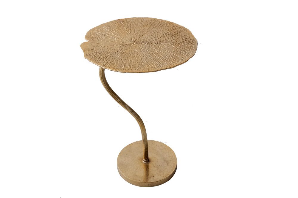 riess-ambiente Beistelltisch LEAF 42cm gold, Schlafzimmer · Metall · Blatt-Design · Handarbeit · Wohnzimmer