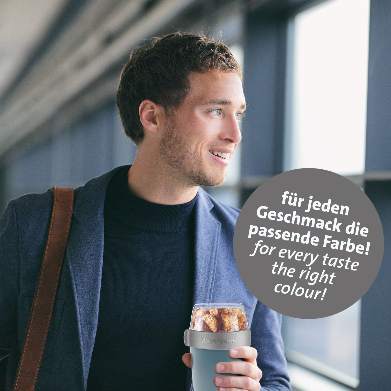 WESTMARK Mehrwegbecher, Kunststoff, (1-tlg), Joghurt-, Müsli-, Lunchbehälter, To Go, 200 + 500 ml, Made in Germany