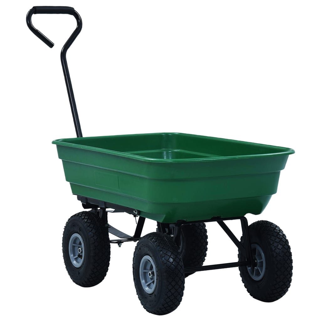 vidaXL Rollwagen Garten-Kippwagen 300 kg 75 L Grün, (1 St)