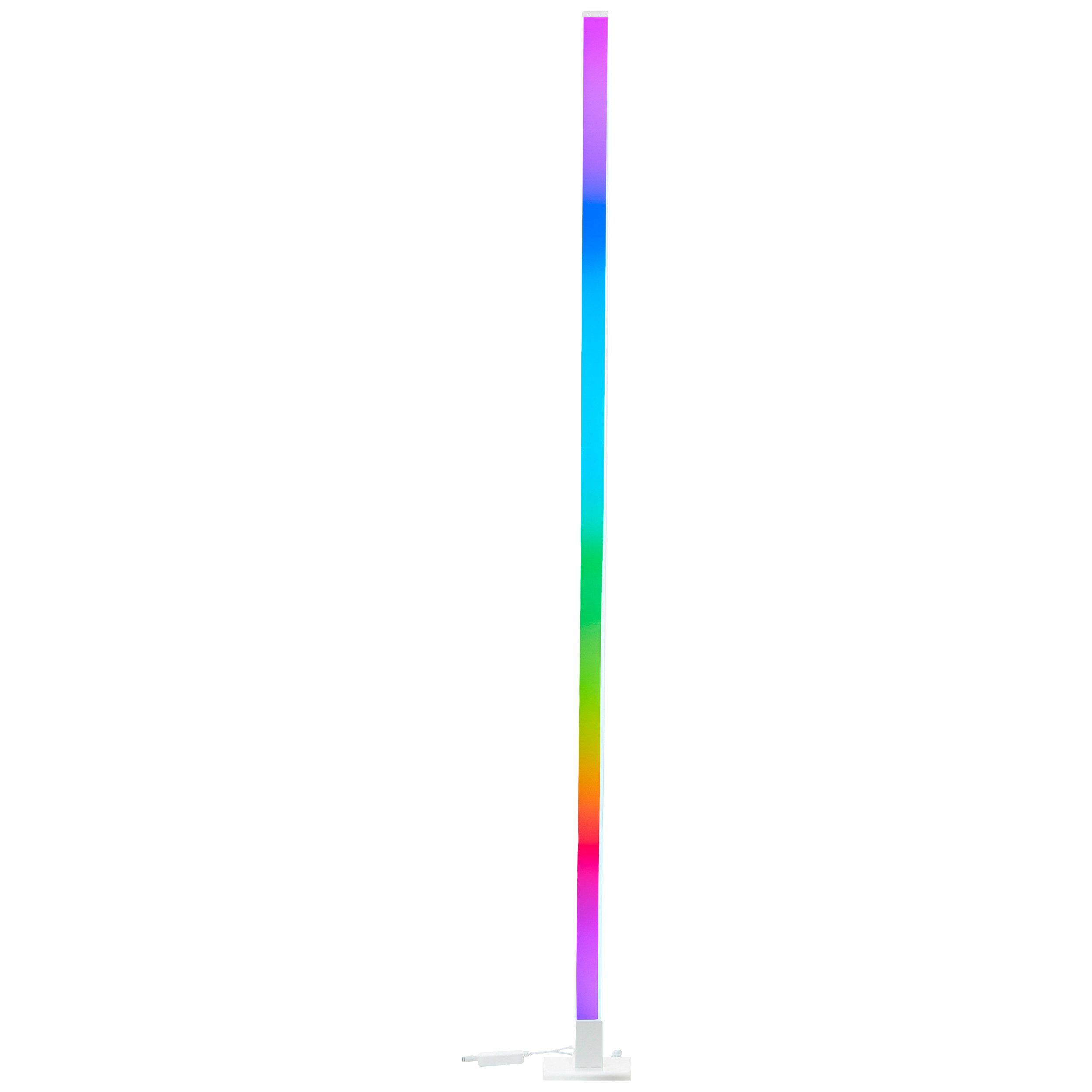 BreLight LED Stehlampe Neele LED Stehleuchte, Dimmer, Dimmfunktion, dimmbar über Fernbedienung, LED fest integriert, RGB, 150 cm, digitales RGB, Musiksensor, zerlegt mit Aufbauanleitung