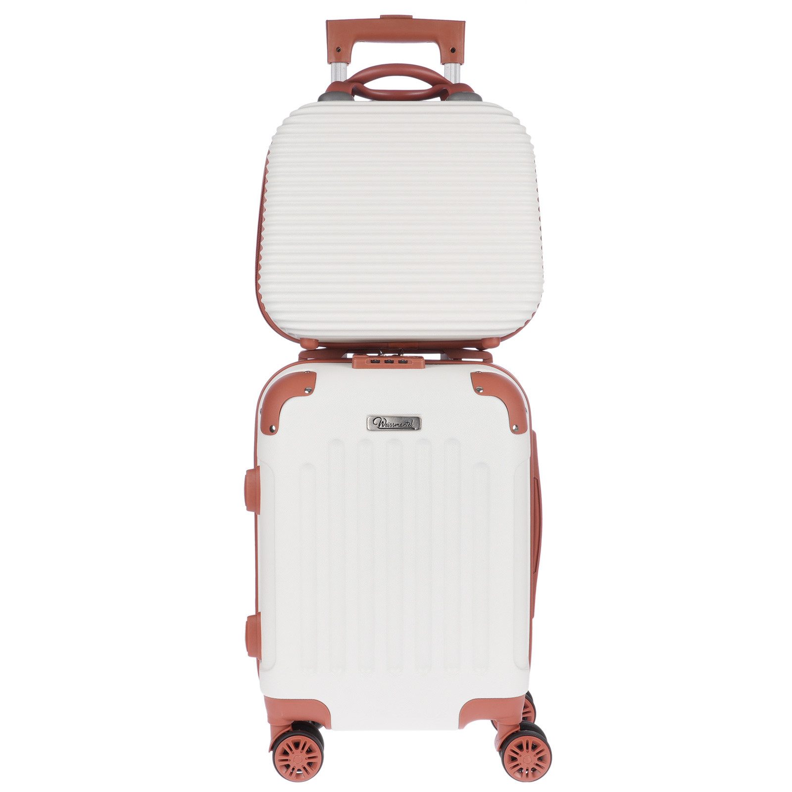 Weissmantel Kofferset 2er, Hartschalenkoffer, Koffer, Trolley, Reisekoffer, Koffer Set, (Beauty case, Handgepäck Set), 2-Wege Reißverschluss, TSA Schloss, 3er Set