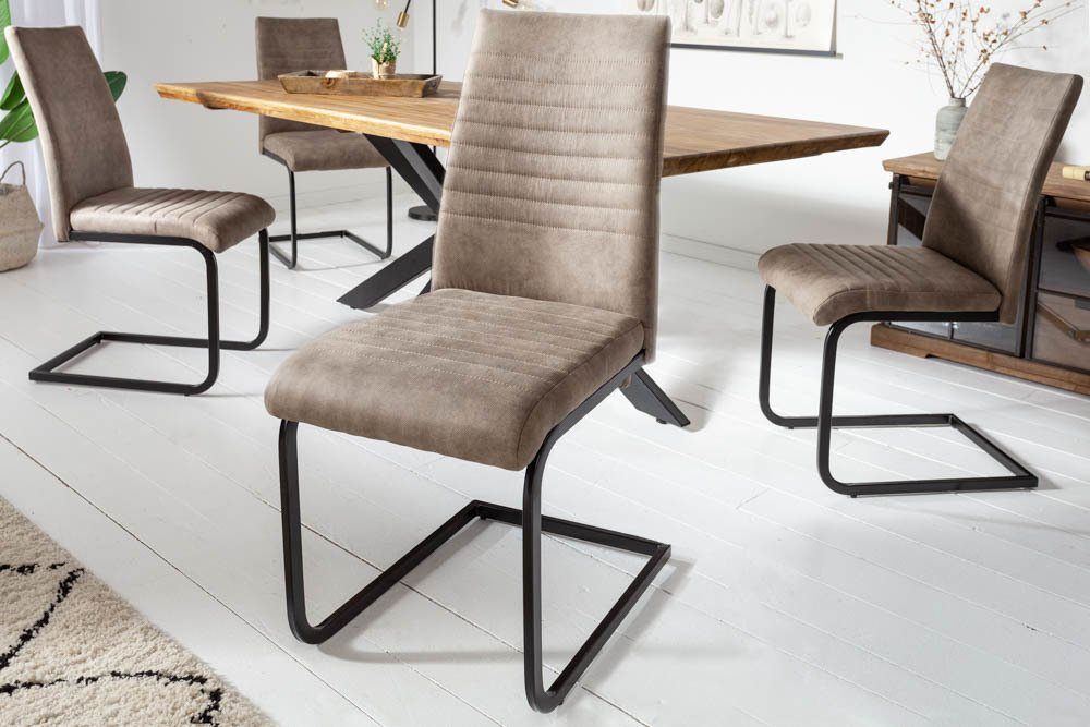 riess-ambiente Freischwinger APARTMENT taupe / schwarz günstig online kaufen
