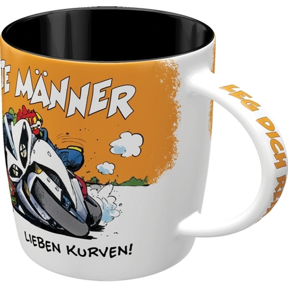Kaffeetasse Tasse Kurven! Echte Männer MOTOmania - lieben - Nostalgic-Art