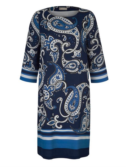 Mona Kleid mit platziertem Paisley-Druck in blau