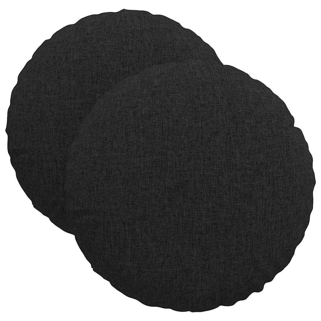 vidaXL Sitzauflage Sitzkissen 2 stk. Stoff Schwarz Ø40 x 13 cm, (2 St)