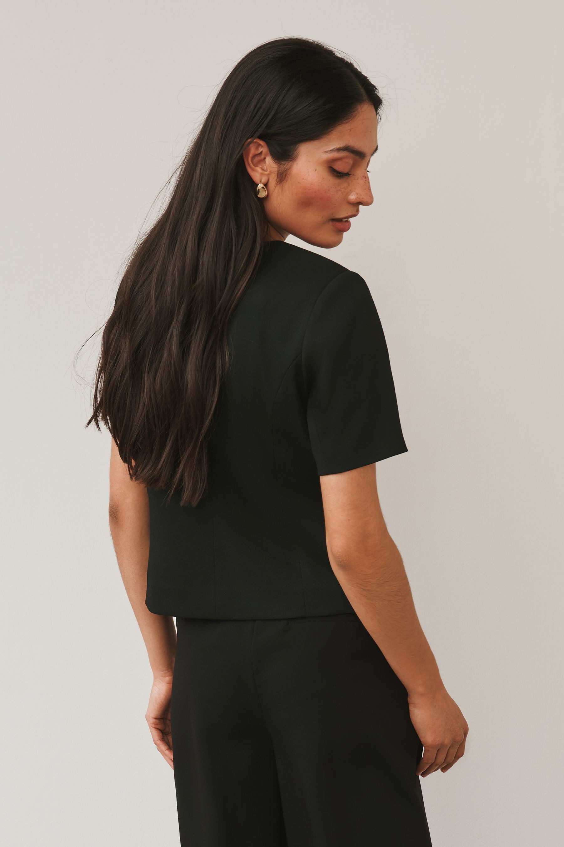 Next Kurzarmbluse Tailored Fit Kurzarm-Oberteil (1-tlg)