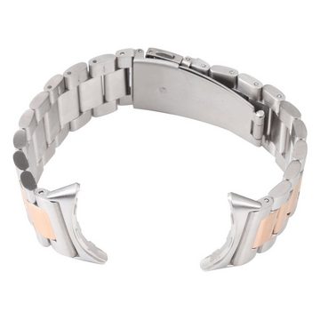 Wigento Smartwatch-Armband Für Google Pixel Watch 1 + 2 Stahl Metall Armband Rose Gold / Silber