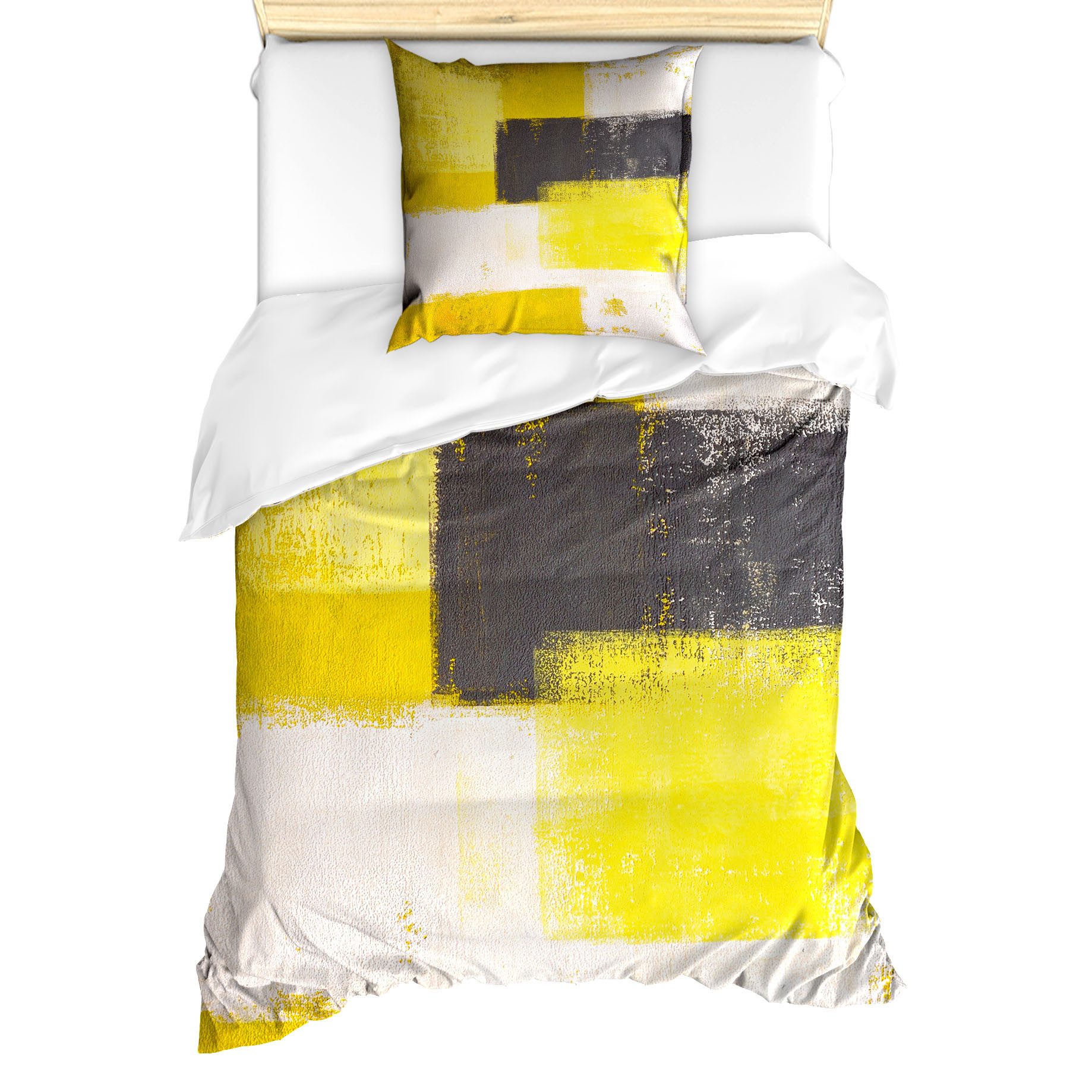 Abakuhaus Bettwäsche Milbensicher Allergiker geeignet mit Kissenbezug, Microfaser, Abstrakt Grunge Brushstrokes