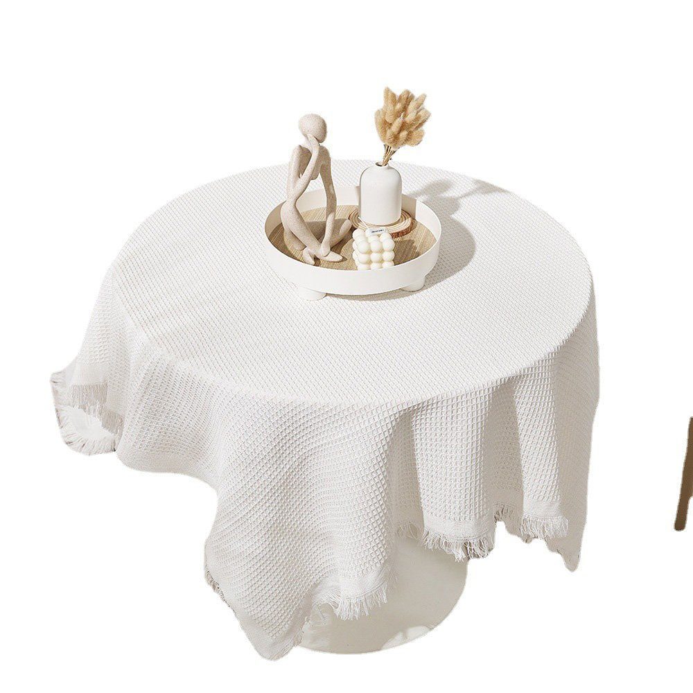 FELIXLEO Tischläufer Tischdecke Plaid Tischdecke Abdeckung Küche Dekoration 180*180cm Weiß (1-tlg)