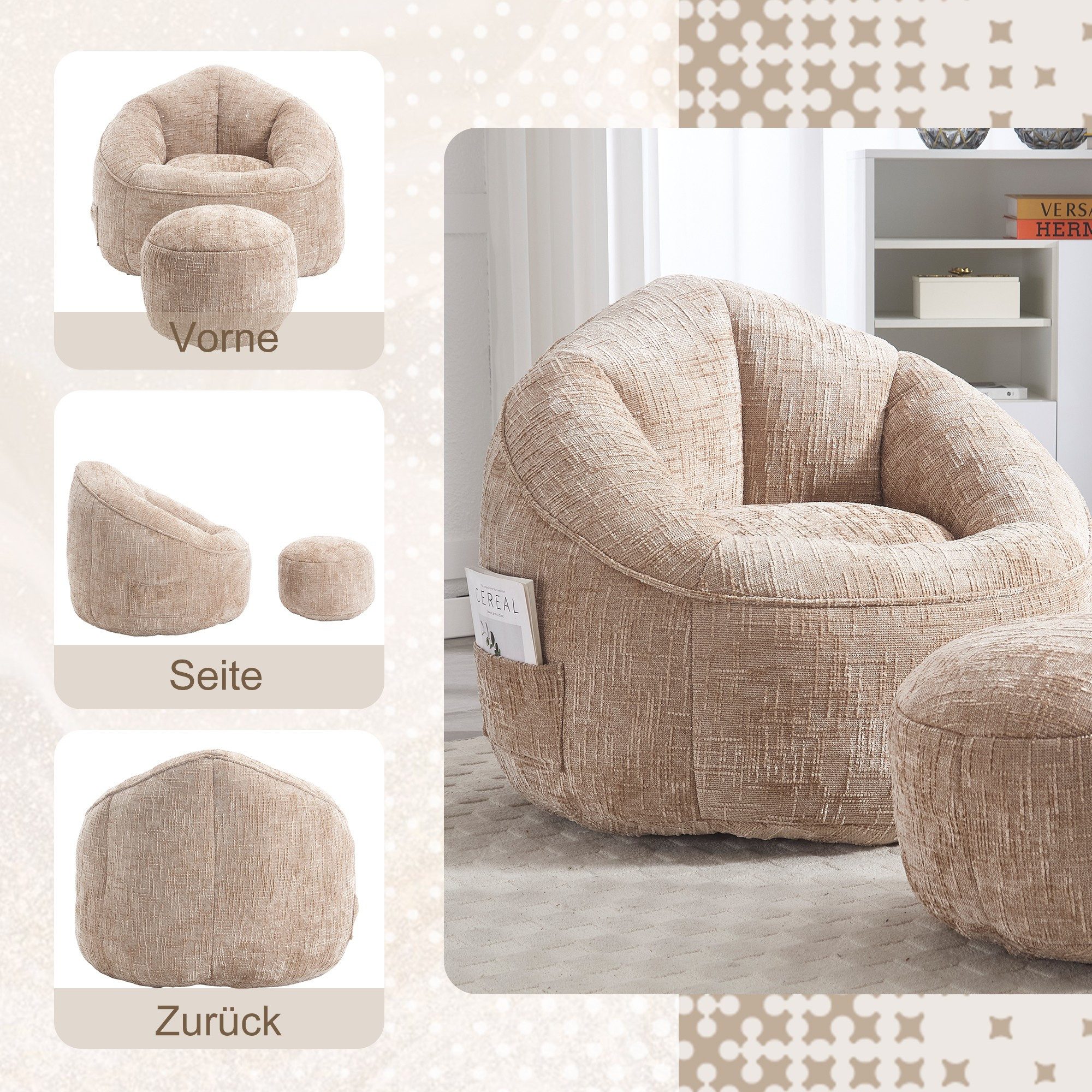 BlingBin Sitzsack Memory Schaumstoff-Sitzsack Sessel Beanbag günstig online kaufen