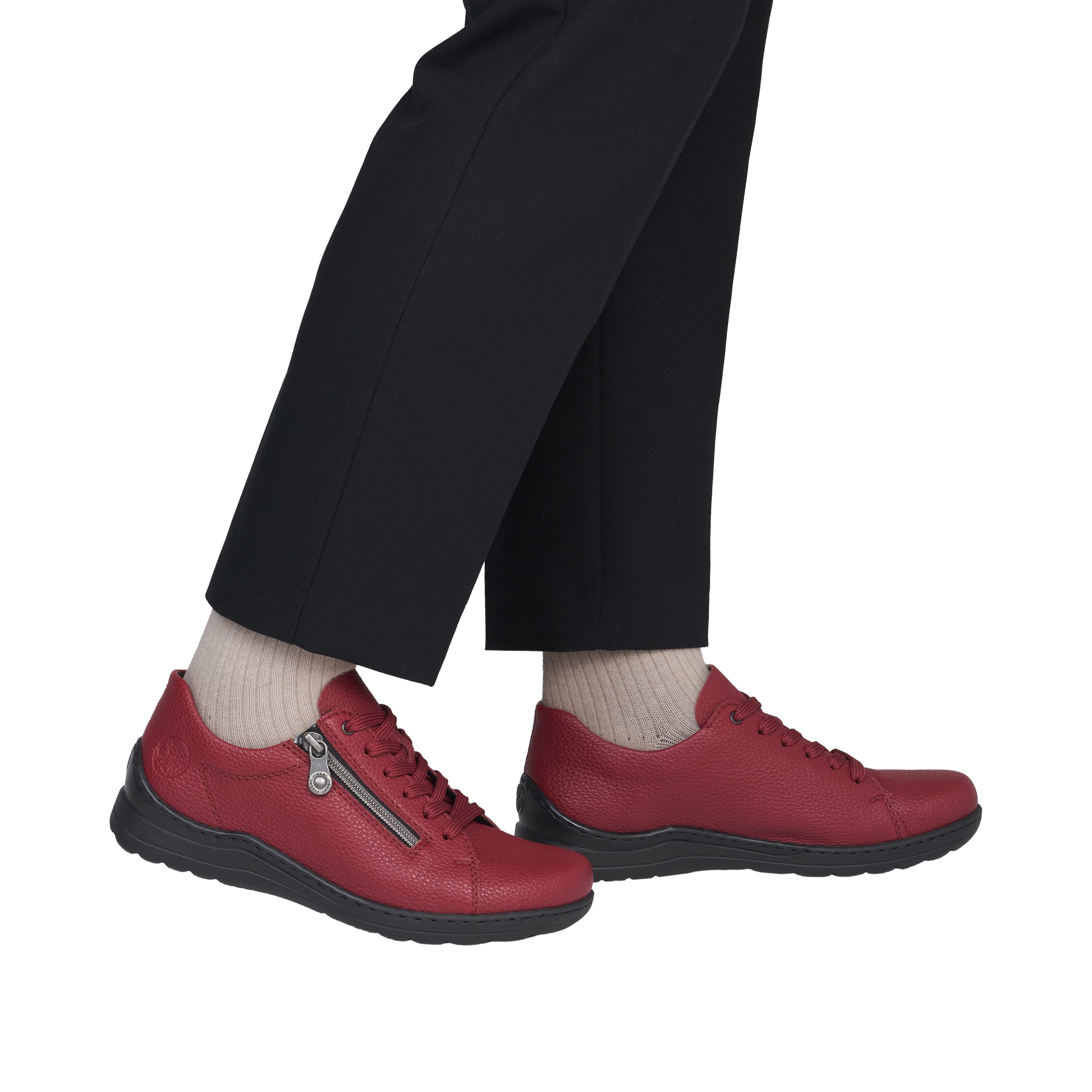 Rieker Sneaker Schnürschuh, Halbschuh, Klassik-Sneaker mit Reißverschluss