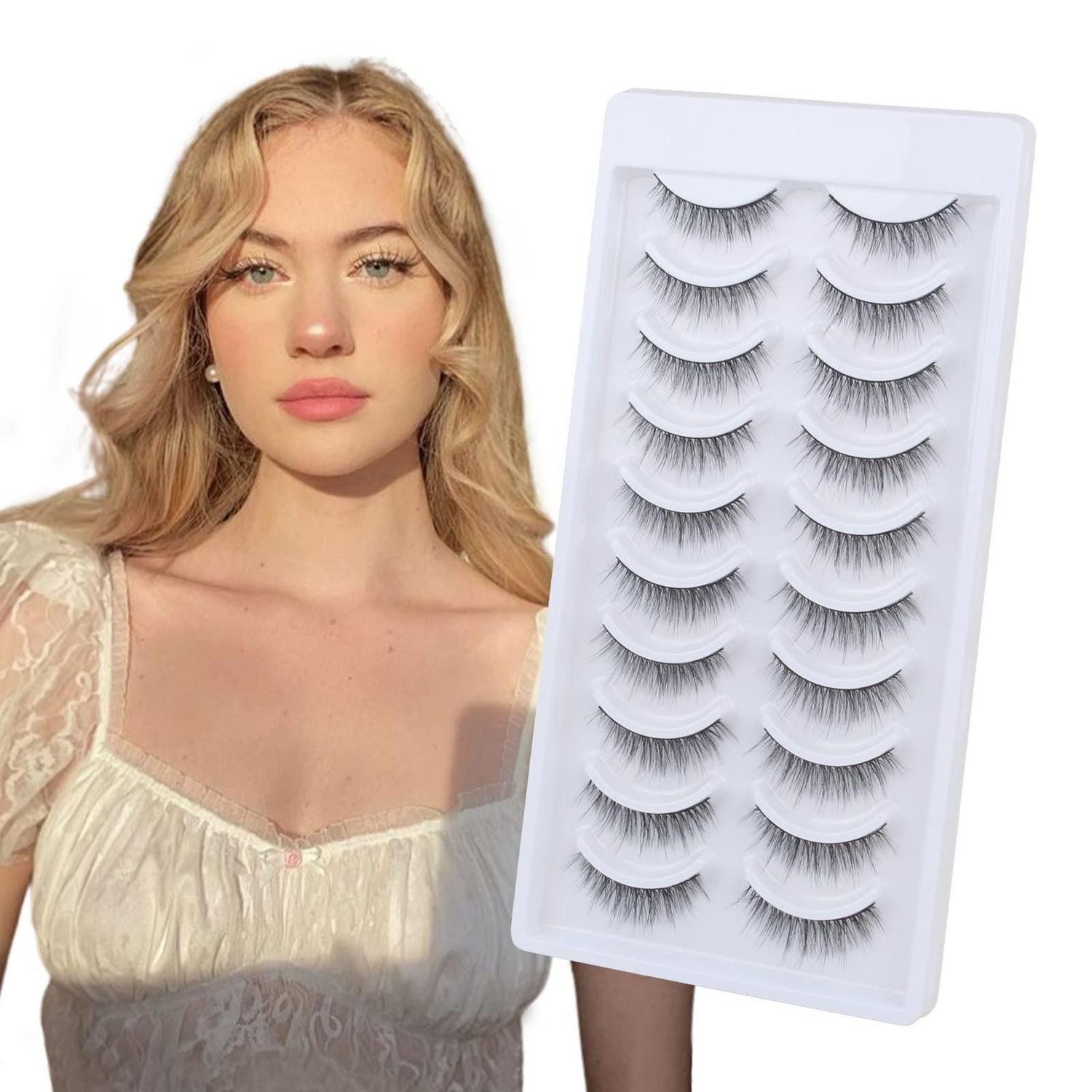 LuxusKollektion Bandwimpern Falsche Wimpern Natürlicher Look 10 Paare