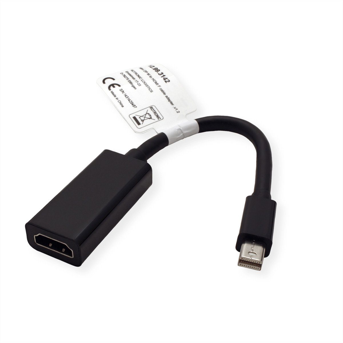 VALUE Mini DisplayPort-HDMI Adapter, v1.2 Audio- & Video-Adapter Mini DisplayPort Männlich (Stecker) zu HDMI Typ A Weiblich (Buchse), 15.0 cm, Mini DP ST - HDMI BU
