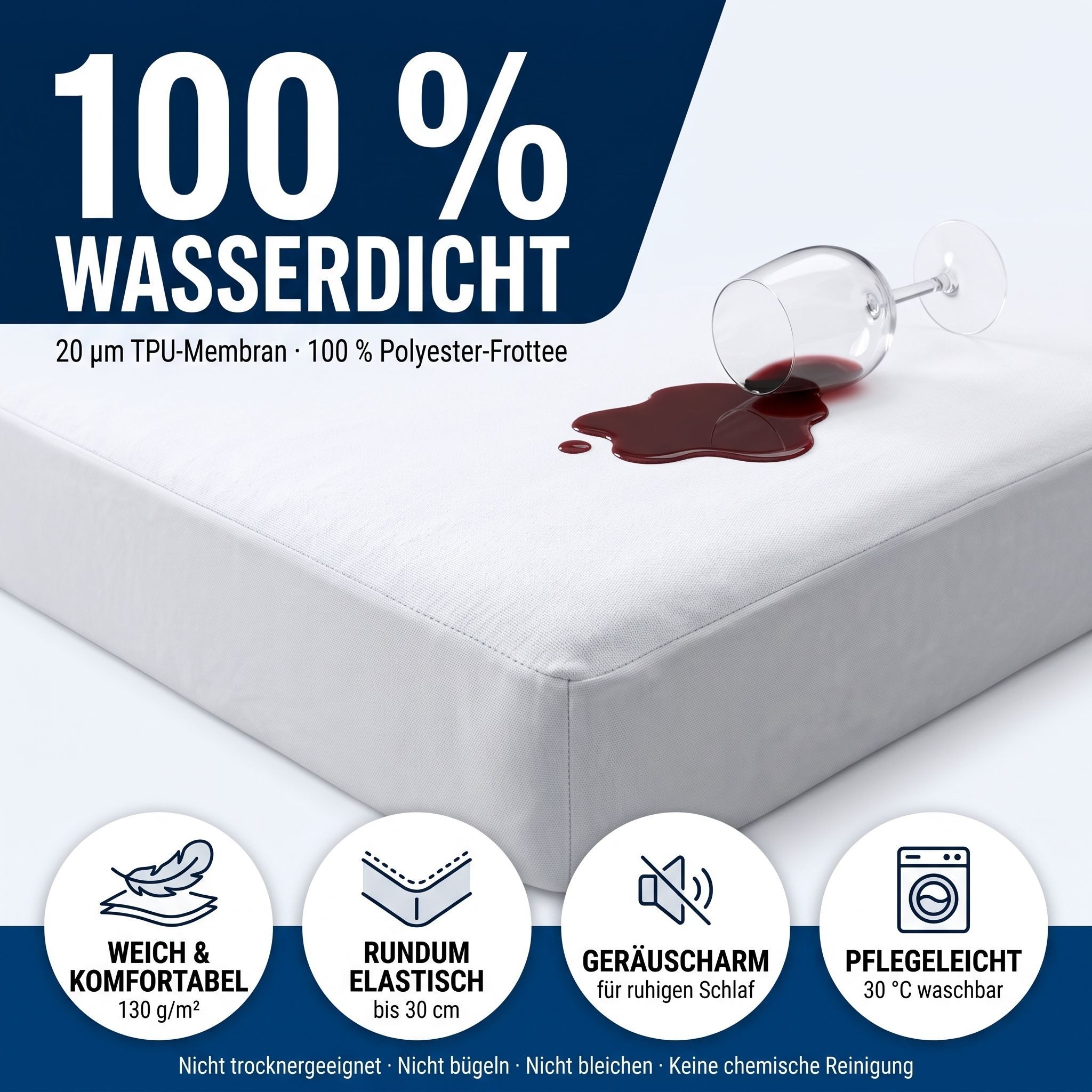 Matratzenschoner MARCOLUMB Matratzenschutz 100 x 190 cm Wasserdicht, Spannrand Marcolumb – Bild 2 von 5