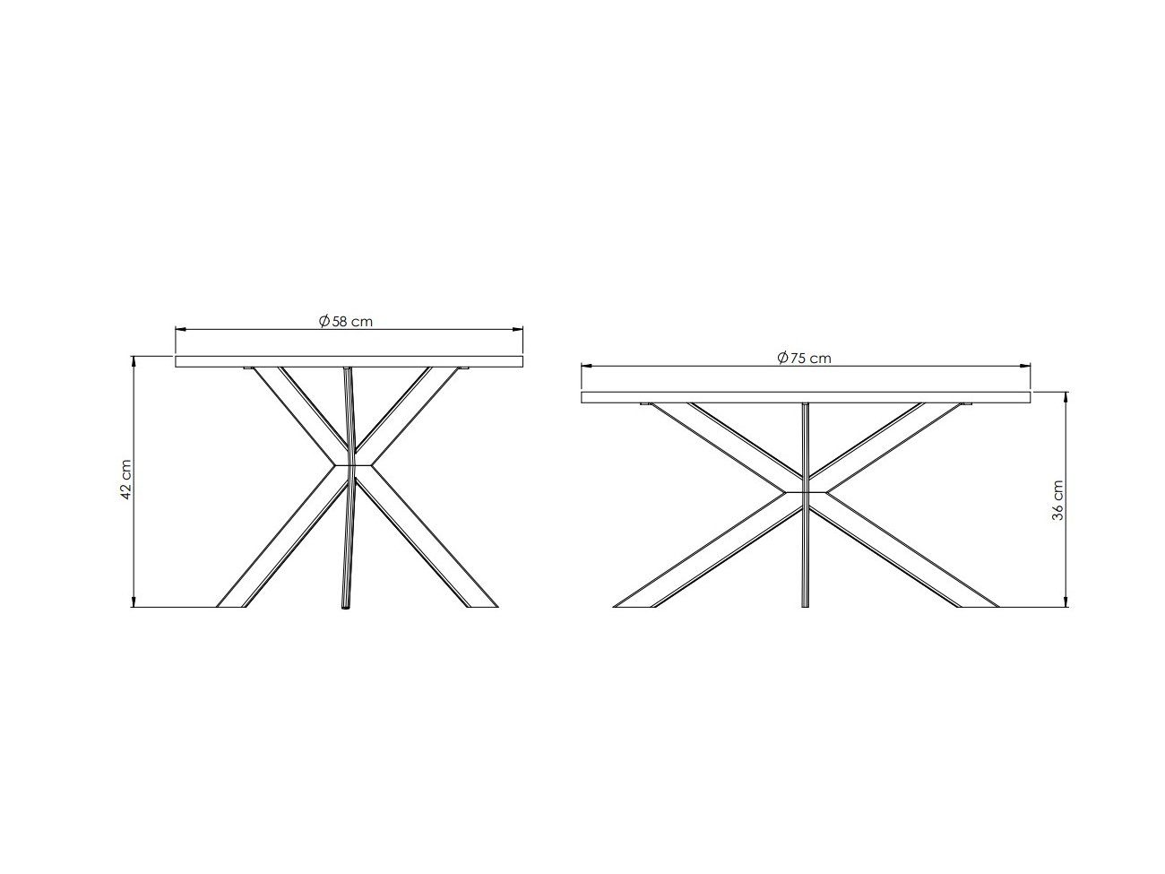 Polini Home und Stahlgestell LAREN schwarz/schwarz, hitzebeständige, Couchtisch-Set Tischplatte, 2-teilig stoß- kratzfeste Couchtisch