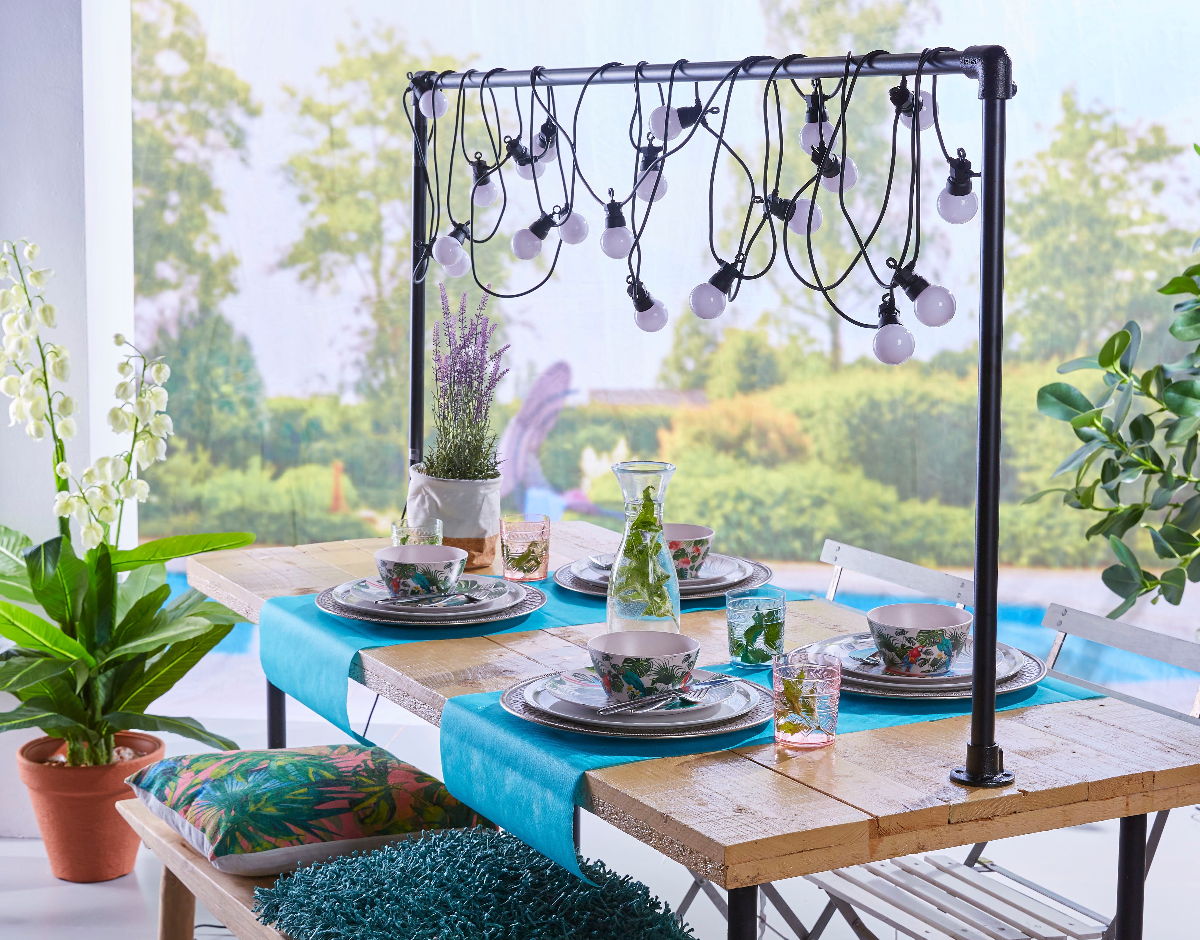 Luxform Lichterkette 24V-Lichterkette Honolulu - mit warmweißen LED, Überall aufhängbar, drinnen und draußen