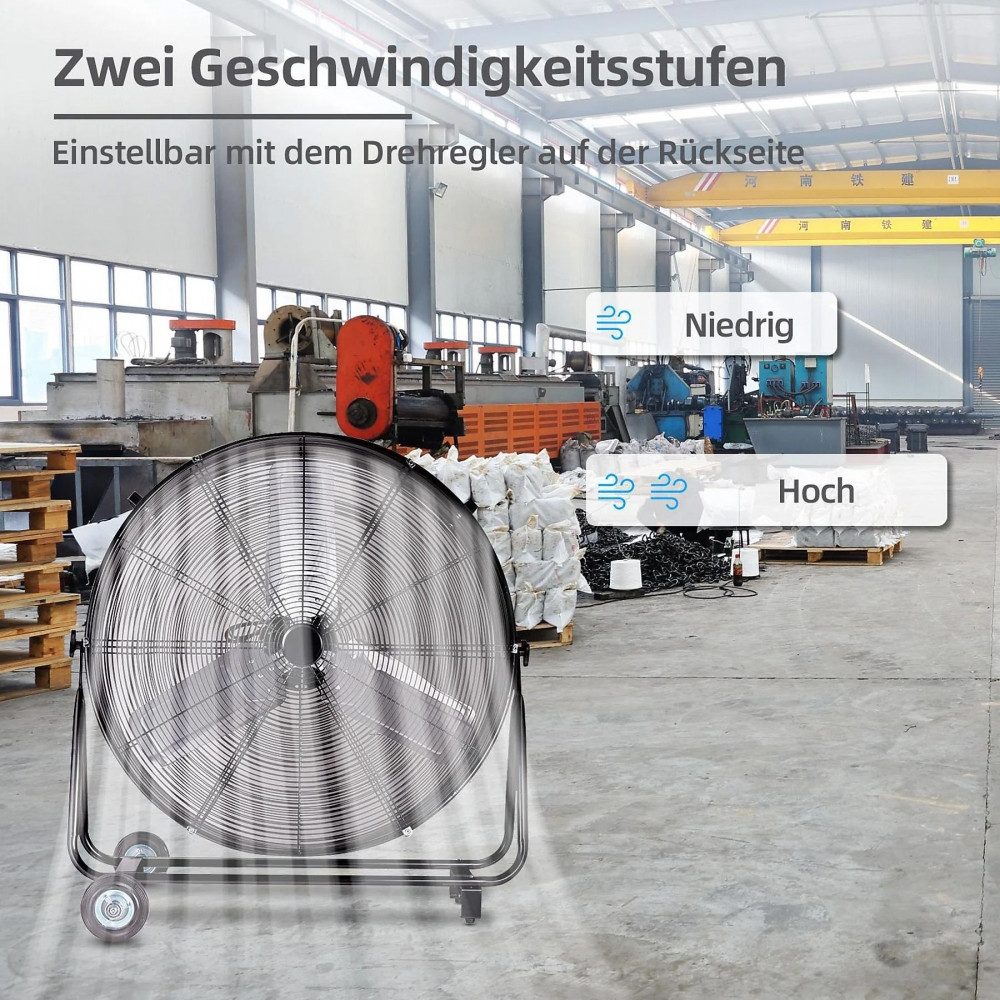 be cool Windmaschine BCIWM90CM Industrie-Windmaschine - Bodenventilator - schwarz