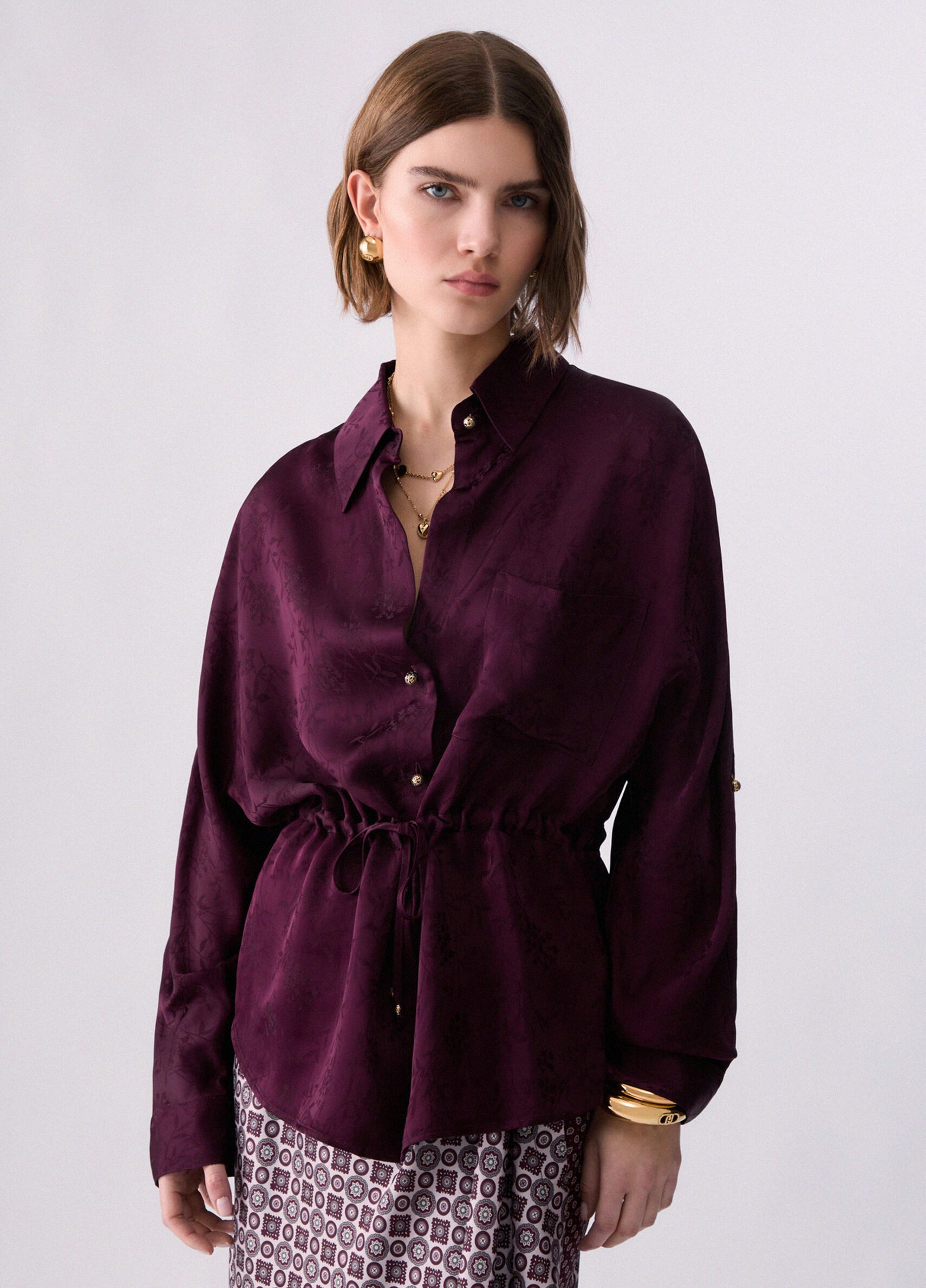 Liu Jo Hemdbluse CAMICIA TS M/L - taillierte Bluse - Damen Satinbluse