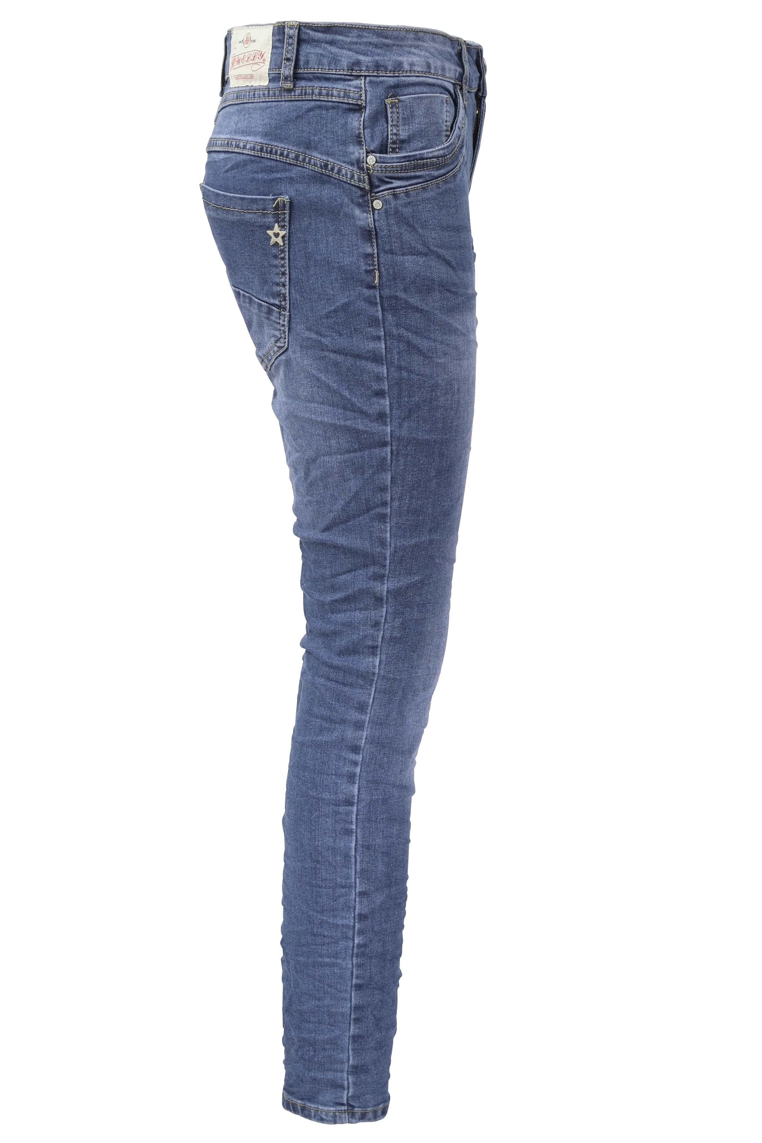 Jeans Crash-Look Regular-fit-Jeans Jewelly Five-Pocket im Stretch