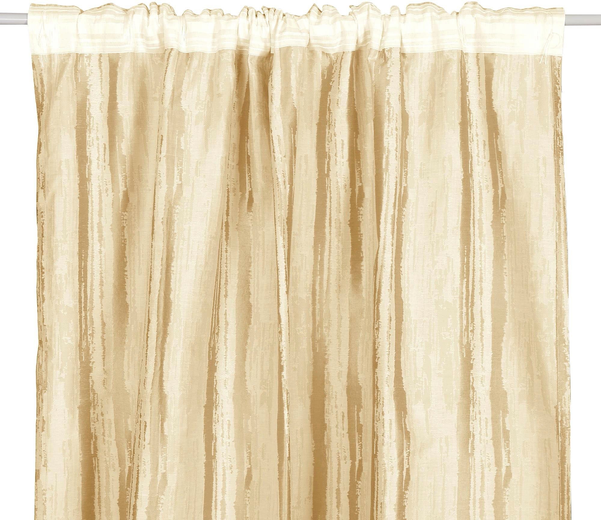 Vorhang Yuki, blickdicht, St), blickdicht, Größen verschiedene beige Jacquard Leonique, (1 Multifunktionsband