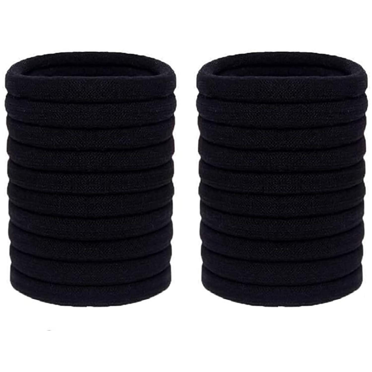 LuxusKollektion Haargummi 20 Premium Haargummis Schwarz Baumwolle elastisch Mädchen Haarband