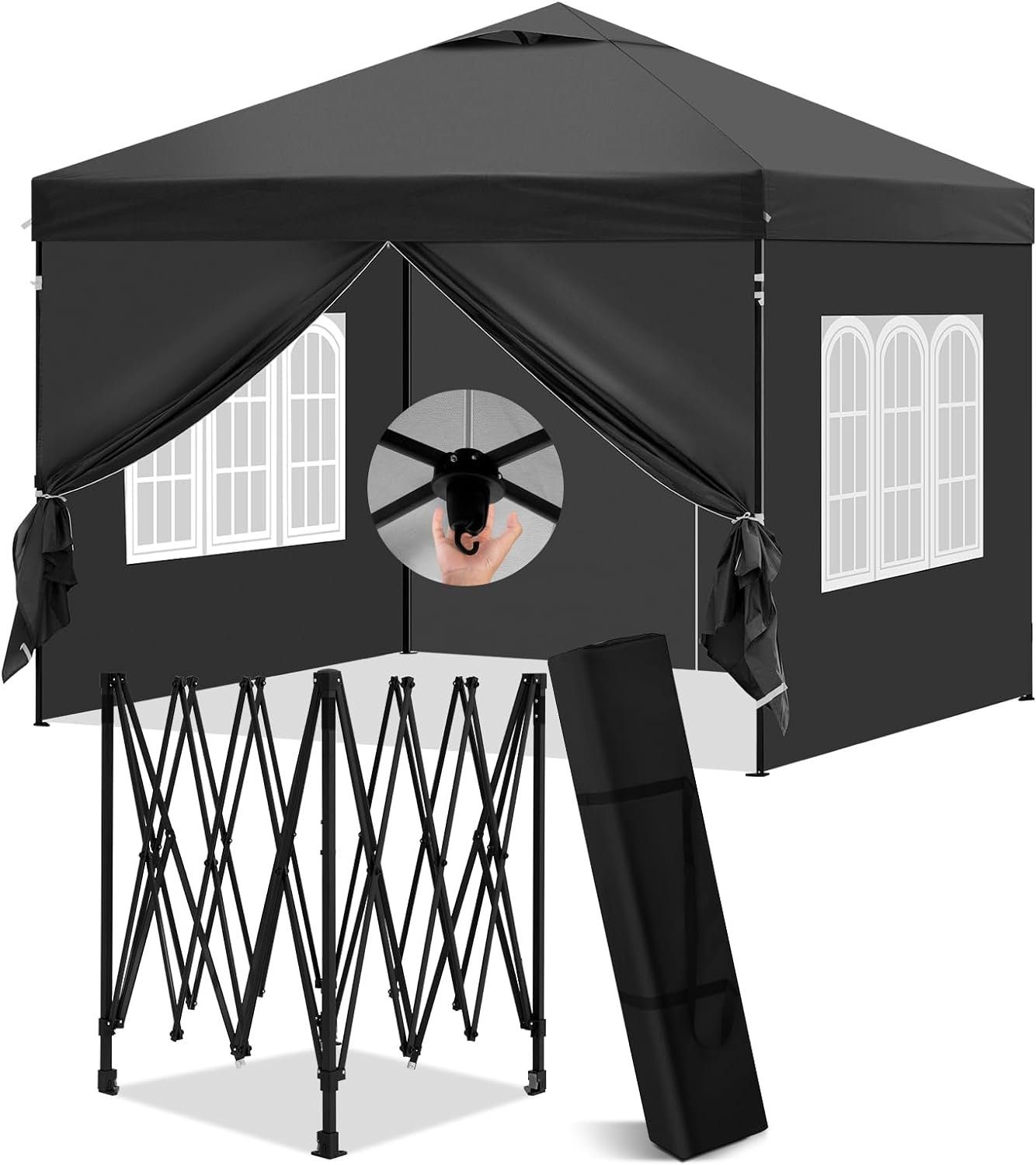 EUGAD Pavillon, mit 4 Seitenteilen, 3x3 m, mit Seitenwänden, höhenverstellb günstig online kaufen