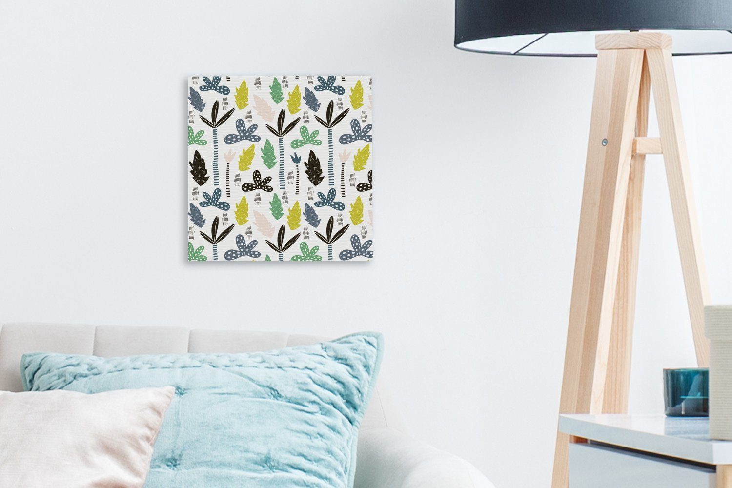 Leinwand für Wohnzimmer Bilder St), Leinwandbild Muster Schlafzimmer OneMillionCanvasses® Abstrakt, (1 - - Dschungel