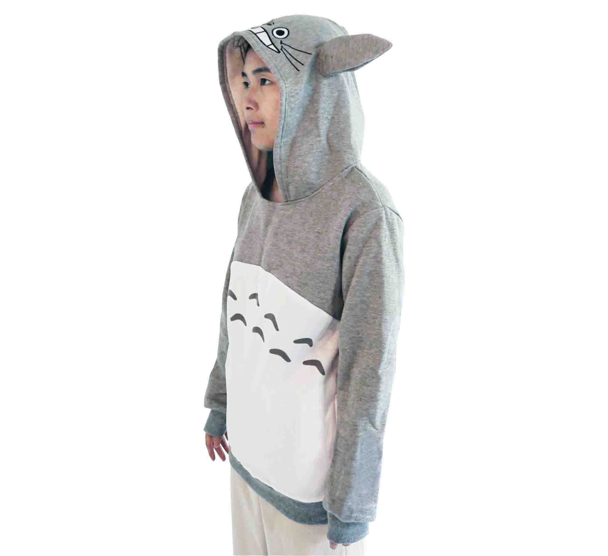 (1-tlg) Totoro Hoodie Fans, Kuscheliger Pullover Ohren GalaxyCat Kapuzen mit Hoodie Totoro für
