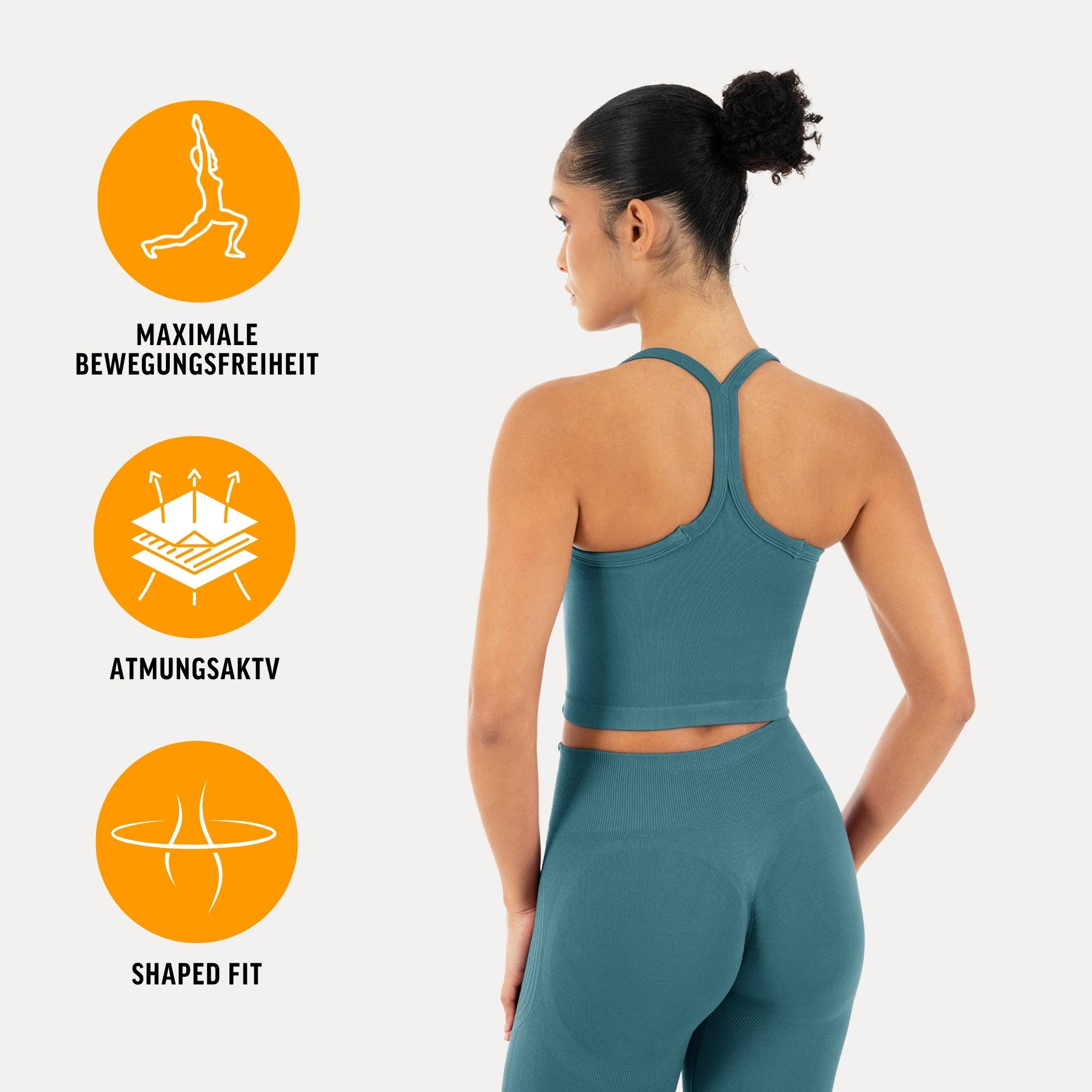 Smilodox Tanktop Vonda, Crop Top Damen, Sport-Top für Gym,Yoga & Freizeit Racerback, Seamless, Shaped Fit, Rundhals, atmungsaktiv