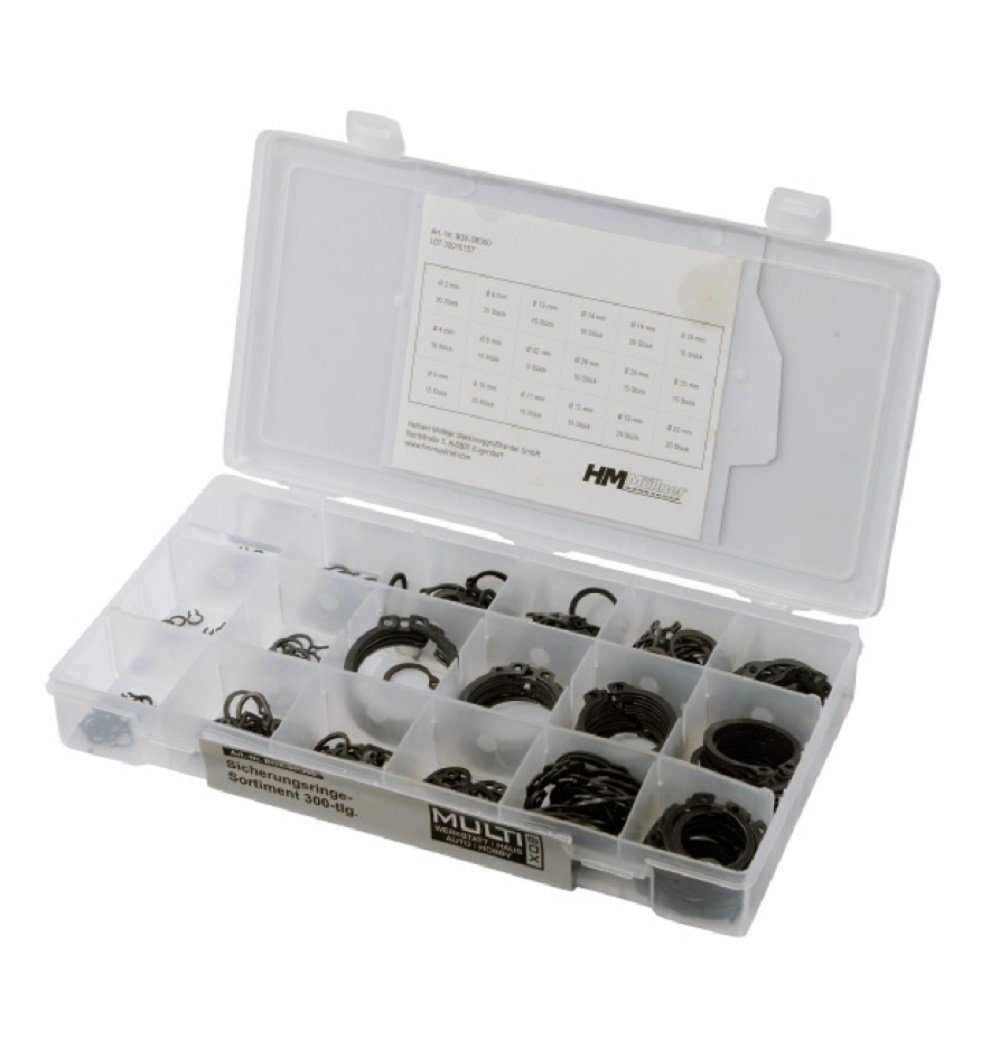 HM Müllner Werkzeuge Werkstatt-Set HM Sicherungsring Sortiment 300- tlg. BOX SR-300