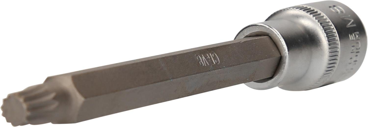 Bohrer- und Bitset 1/2" Vielzahn-Bit-Stecknuss, 200 mm lang, M8