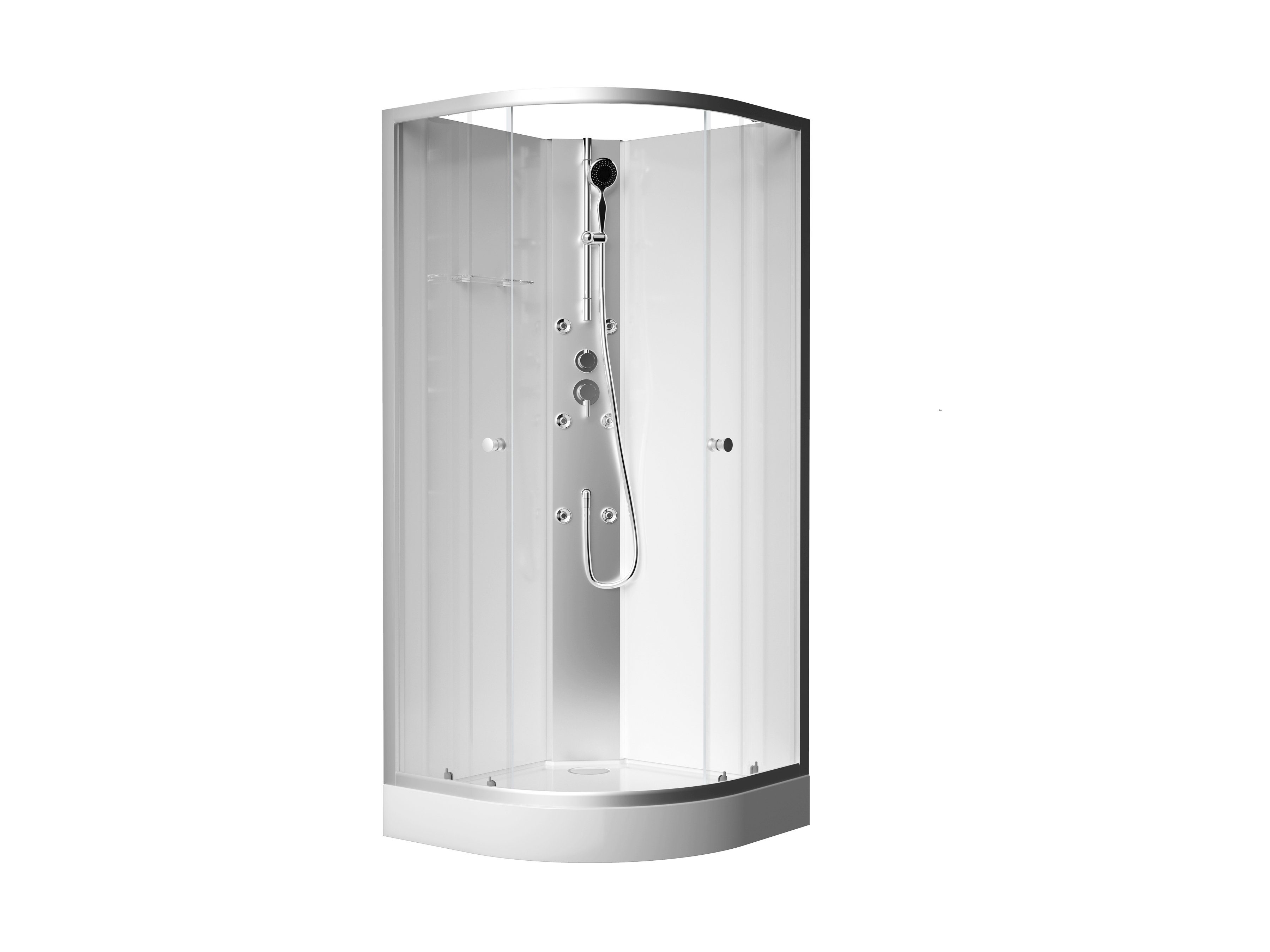 Marwell Komplettdusche White Oasis, BxT: 90x90 cm, Einscheibensicherheitsglas, inkl. Armaturen