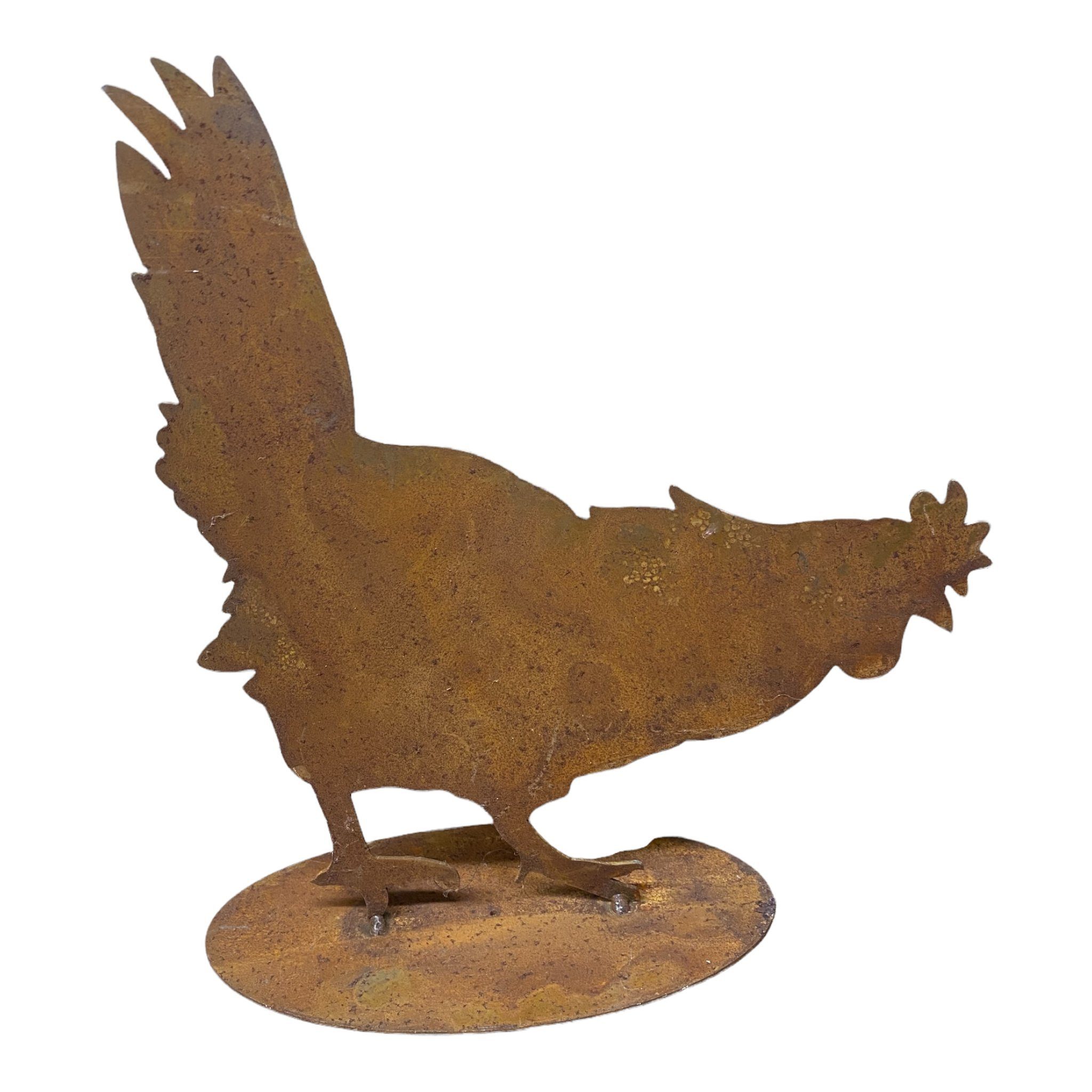 BADEKO Gartenfigur Rostiges Huhn Christa Metall 27x23cm