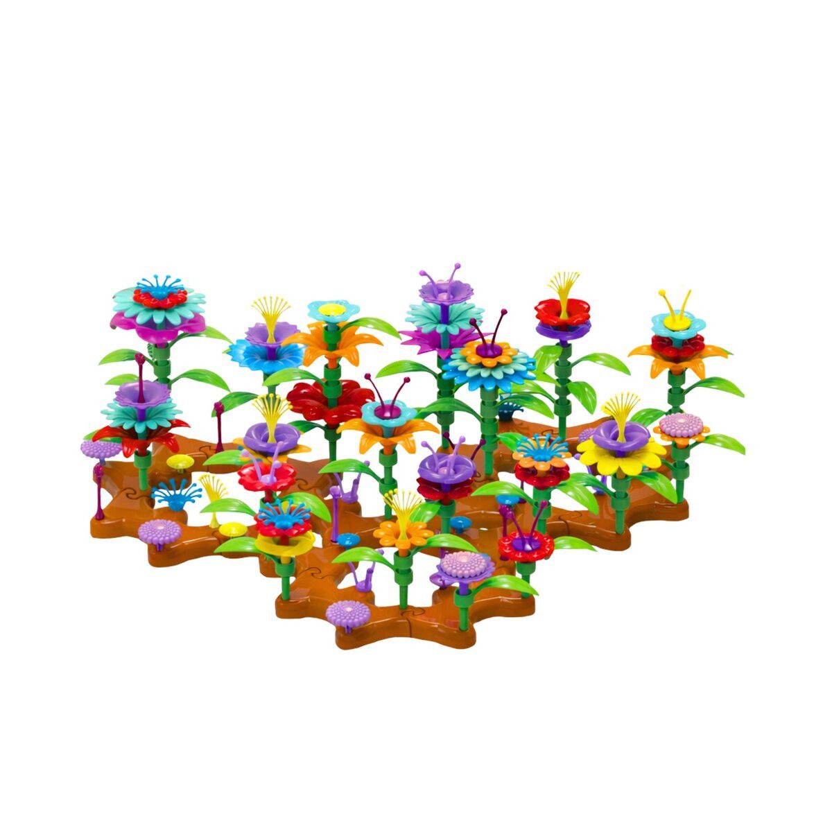 Wisam DIY Blumen Bausteine Set 148 Teile Bunter Garten Spielbausteine