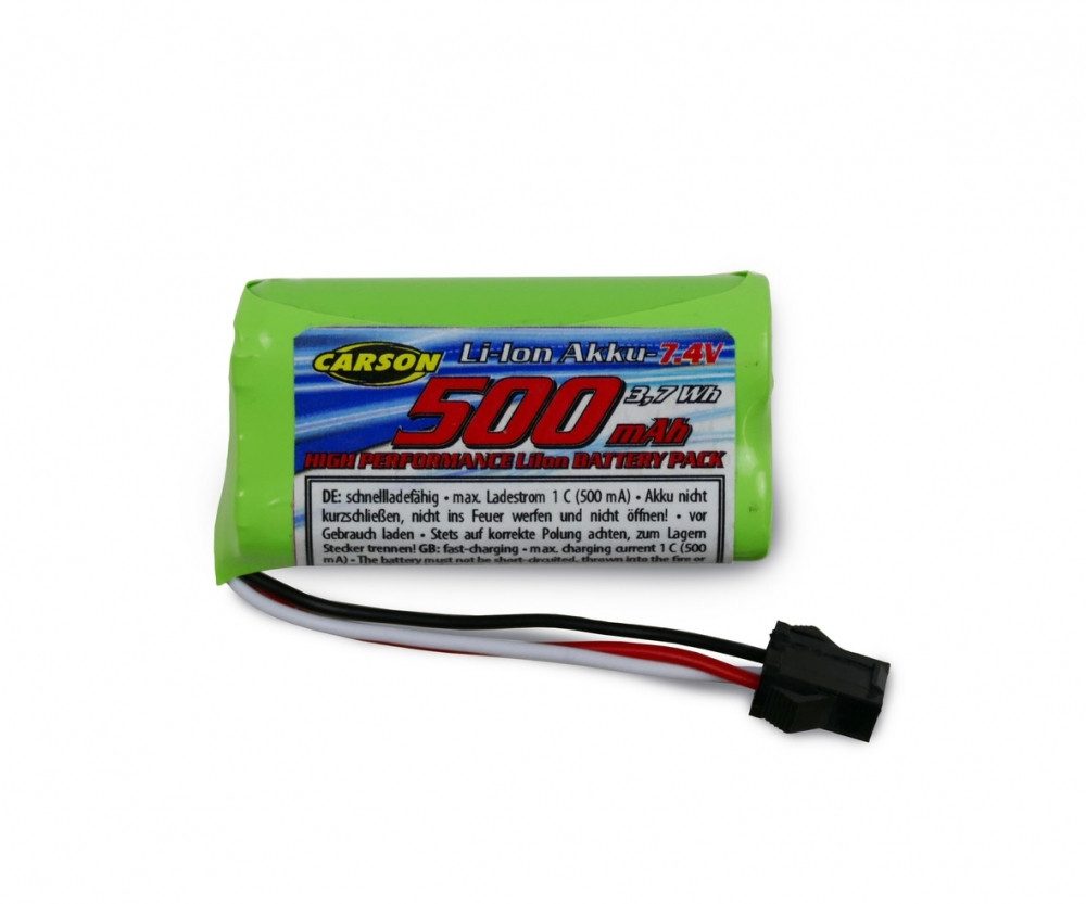 CARSON Carson LiIon Akku 7,4V 500mAh Akku Land Rover, JST RC-Ladegerät