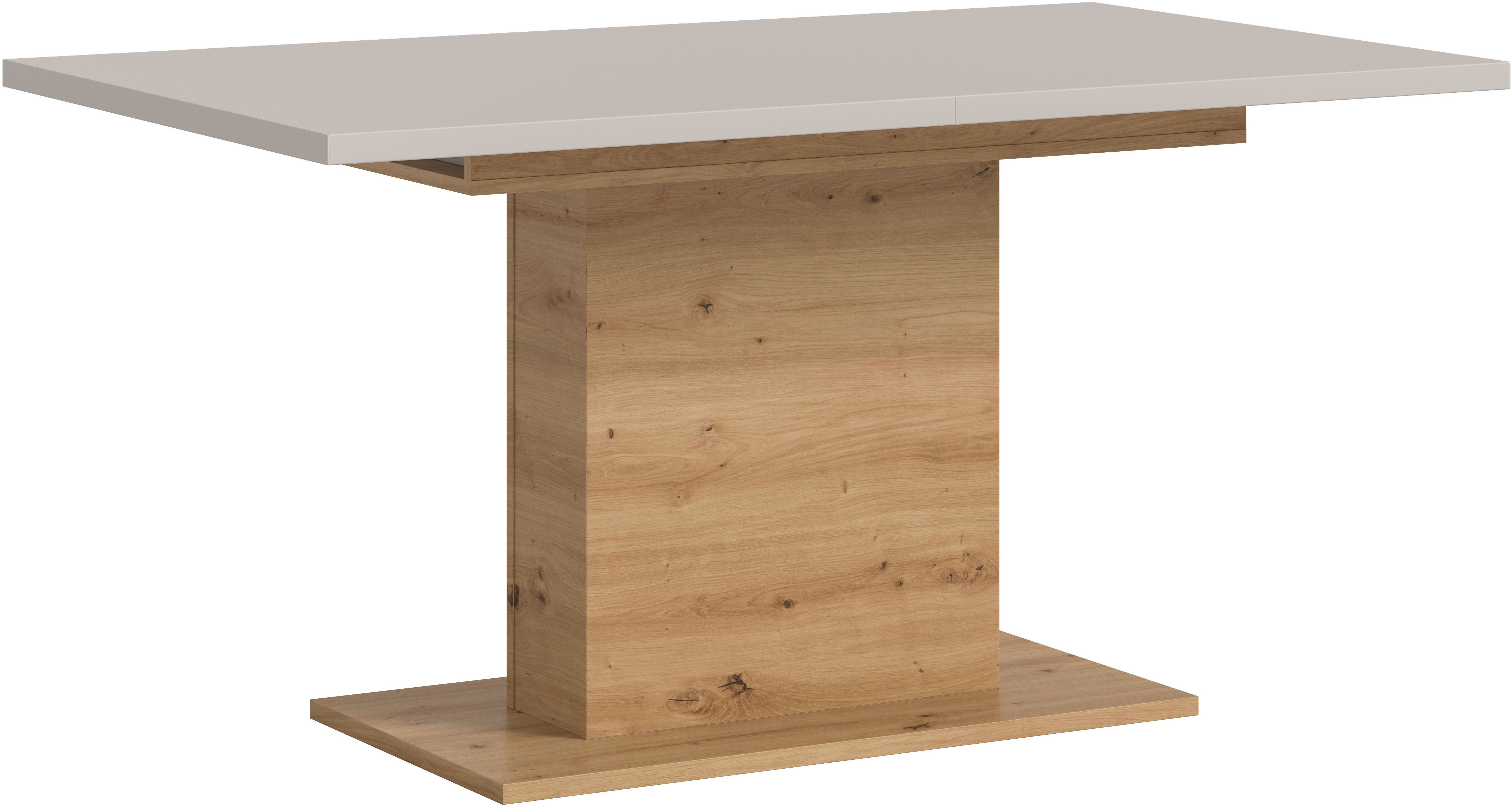 Home affaire Esstisch Motus, ausziehbar 150 -190 cm, inklusive 40 cm Einlegeplatte (Set, 1-St), Säulengestell mit Bodenplatte, Tisch, Küchentisch, Esszimmer, Küche