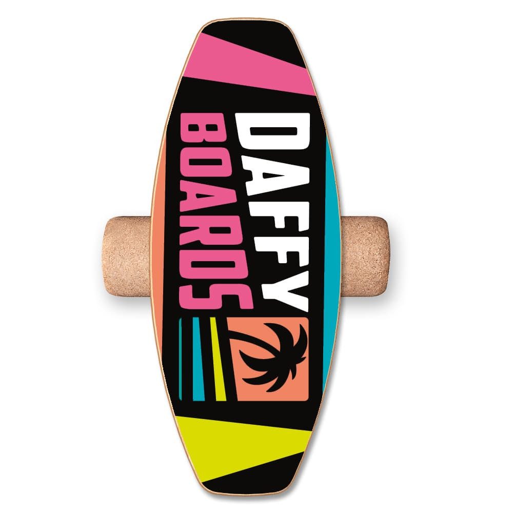 Daffy Boards Balanceboard Allrounder Set mit Korkrolle Design Neon