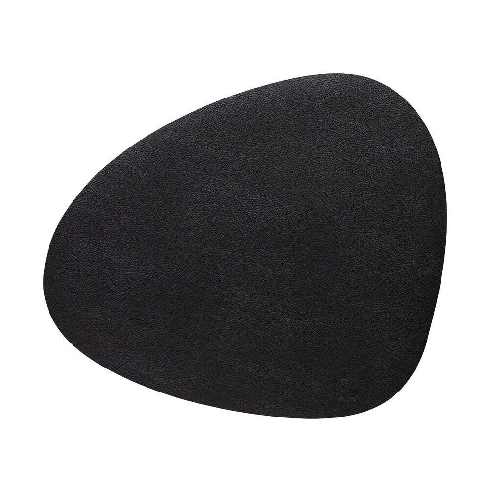 LIND DNA Platzset Tischset M 31x35 cm Curve Serene black, (1-St), Tischset M, 31,00cm, Leder, schwarz