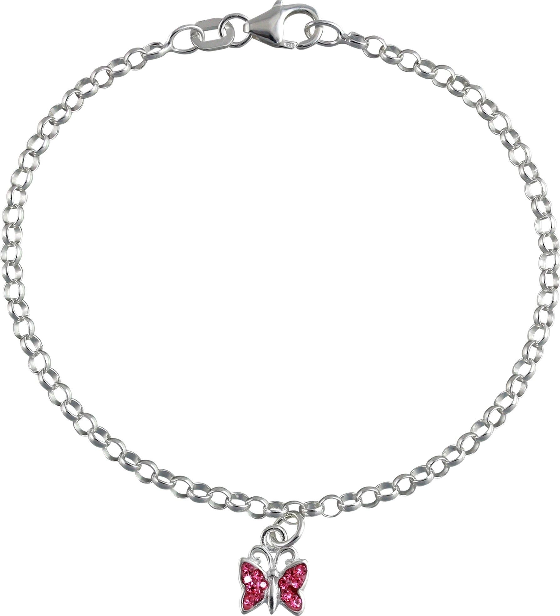 SilberDream Silberarmband SilberDream (Schmetterling) 16cm, Armband rosa 925 Kinder Silber, (Armband), Armband Schmetterling rosa ca. Farbe