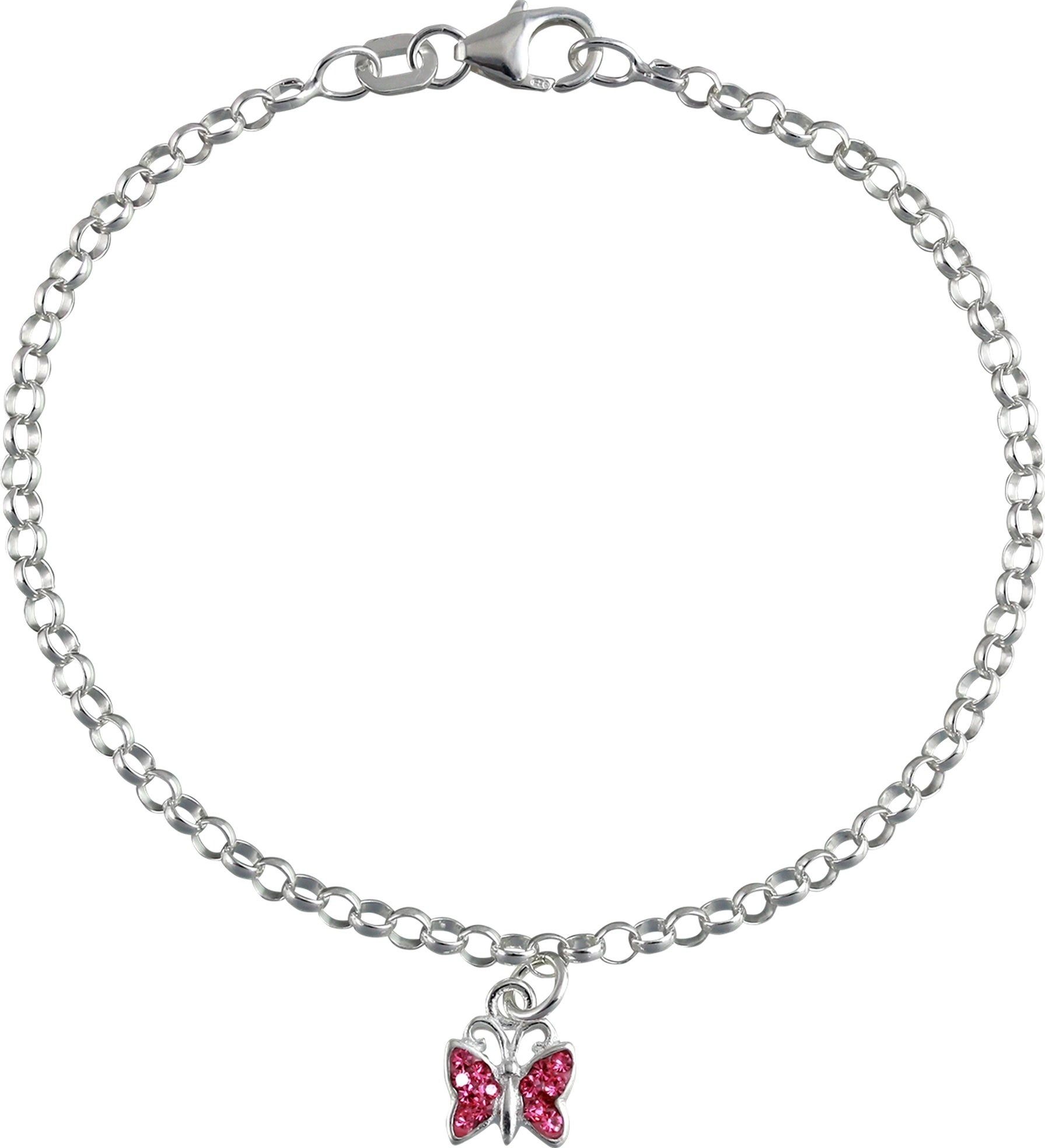 SilberDream Silberarmband SilberDream Armband rosa Schmetterling (Armband), Kinder Armband (Schmetterling) ca. 16cm, 925 Silber, Farbe: rosa