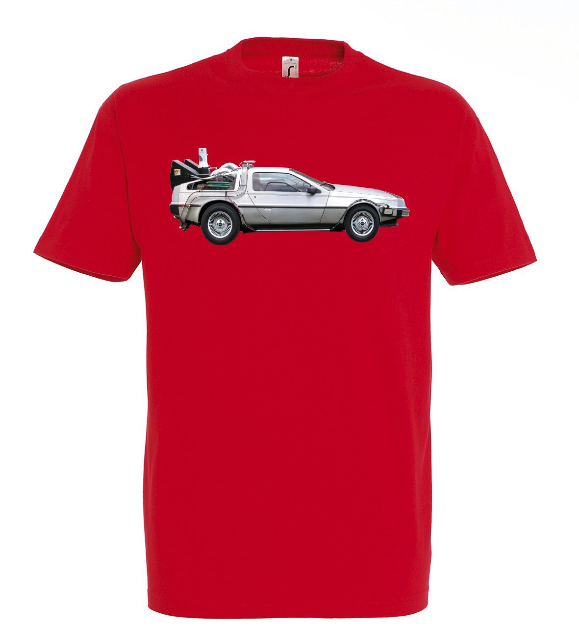 Youth Designz T-Shirt Delorean Herren T-Shirt mit trendigem Frontprint Rot