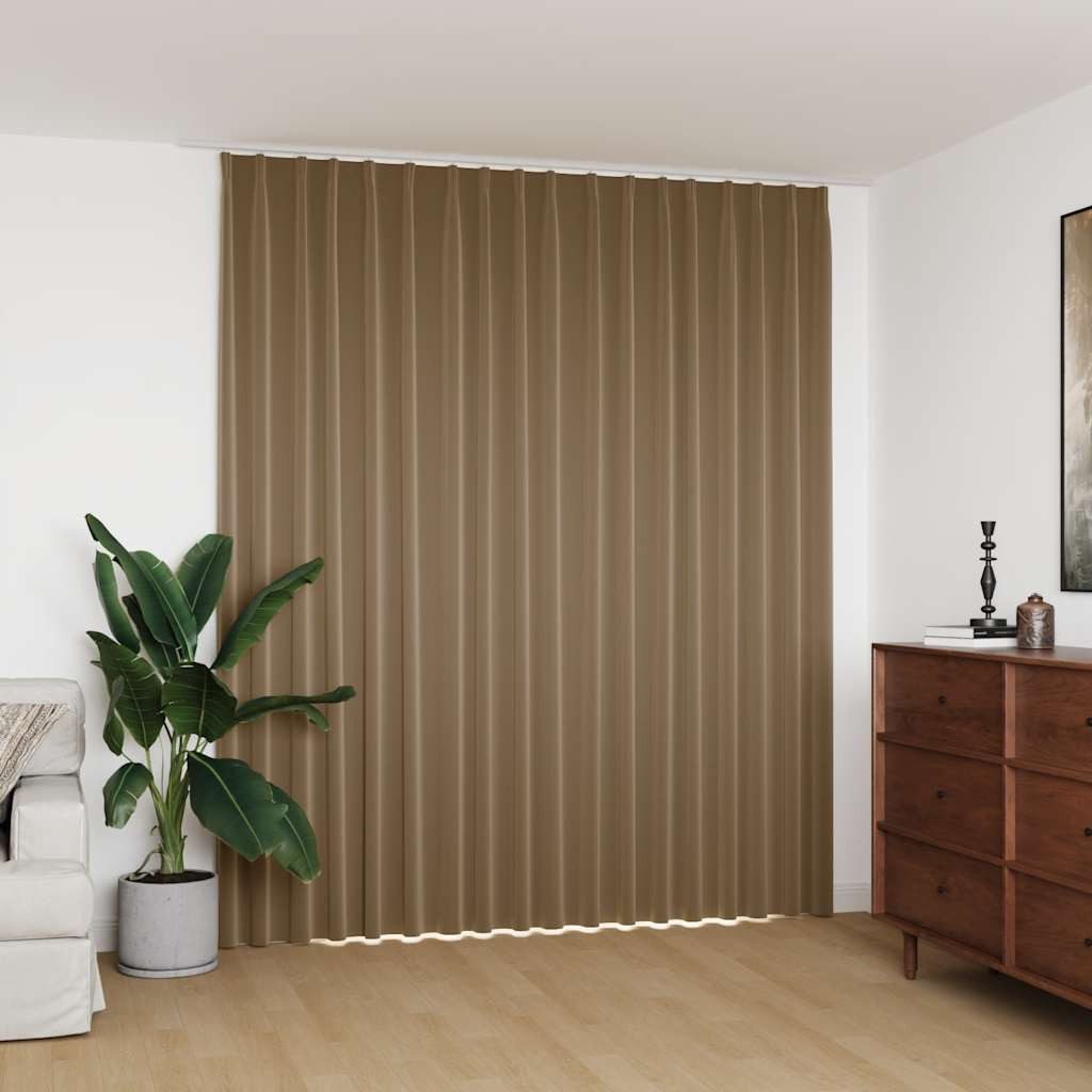 furnicato Vorhang mit Metallhaken 290 x 245 cm Taupe